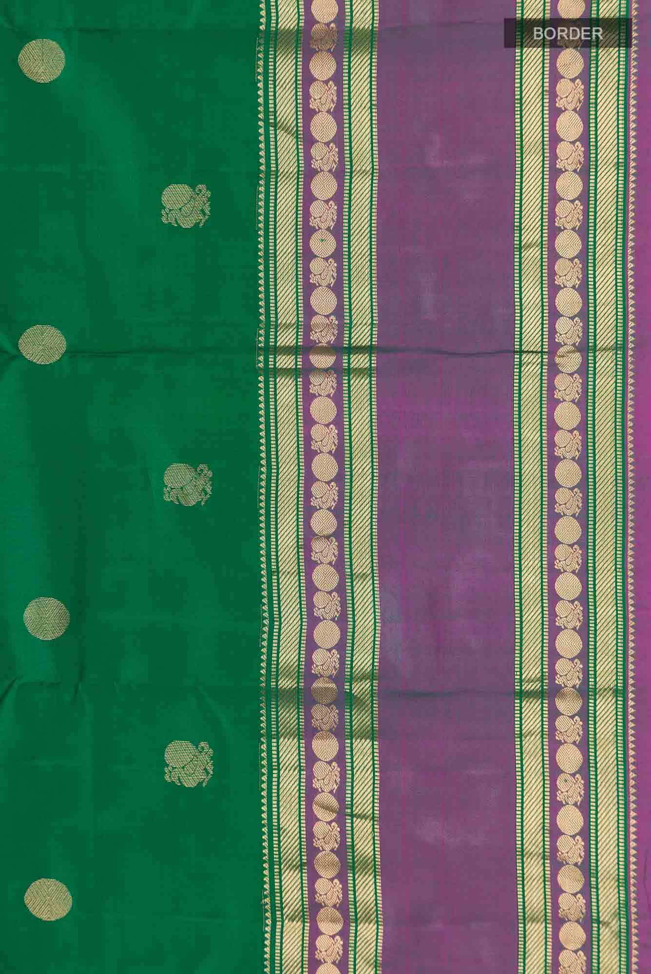 Green Tussar Silk Saree