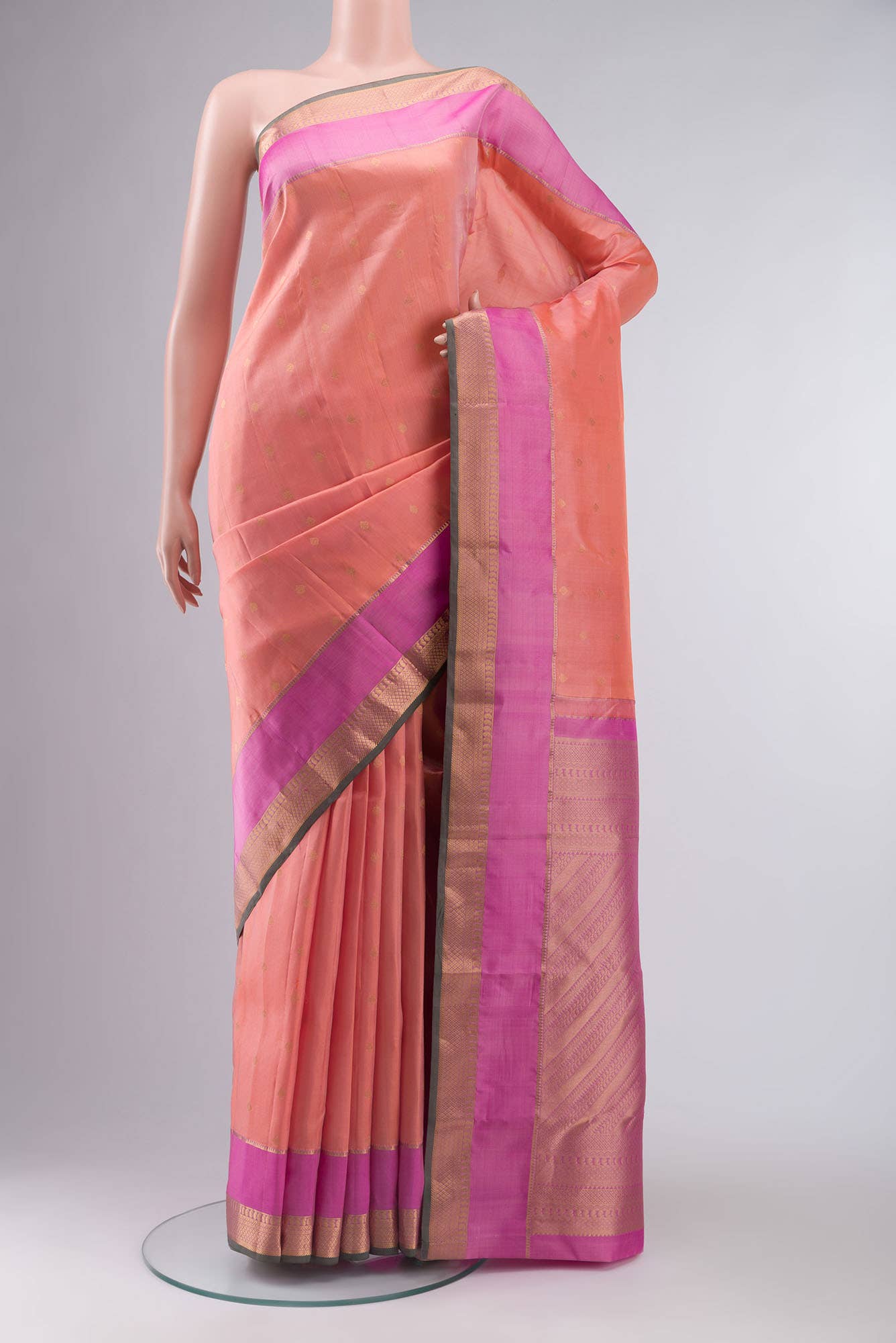 Pink Kanchipuram Silk Saree