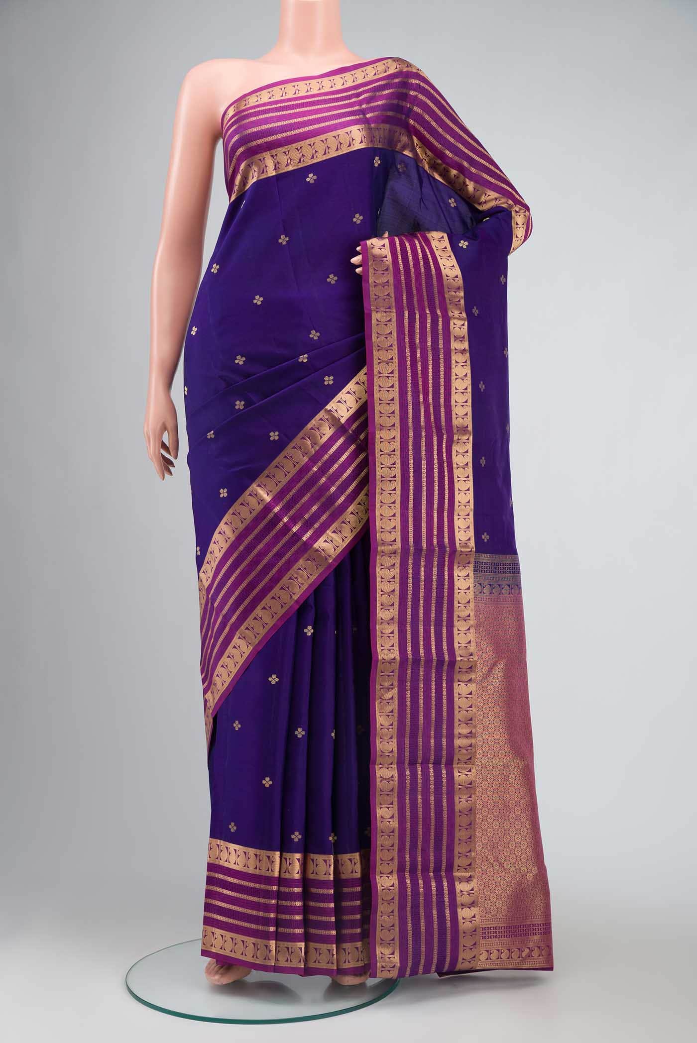 Navy Blue Kanchipuram Silk Saree