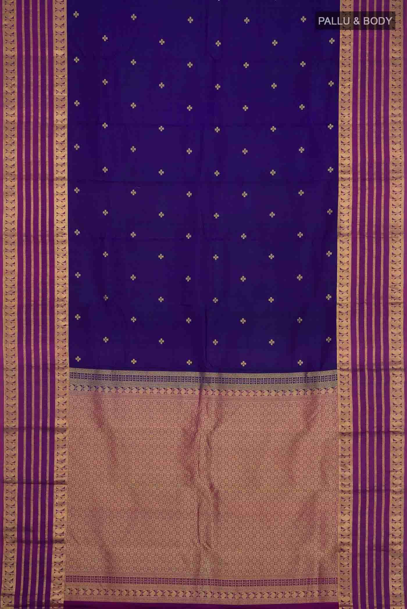 Navy Blue Kanchipuram Silk Saree