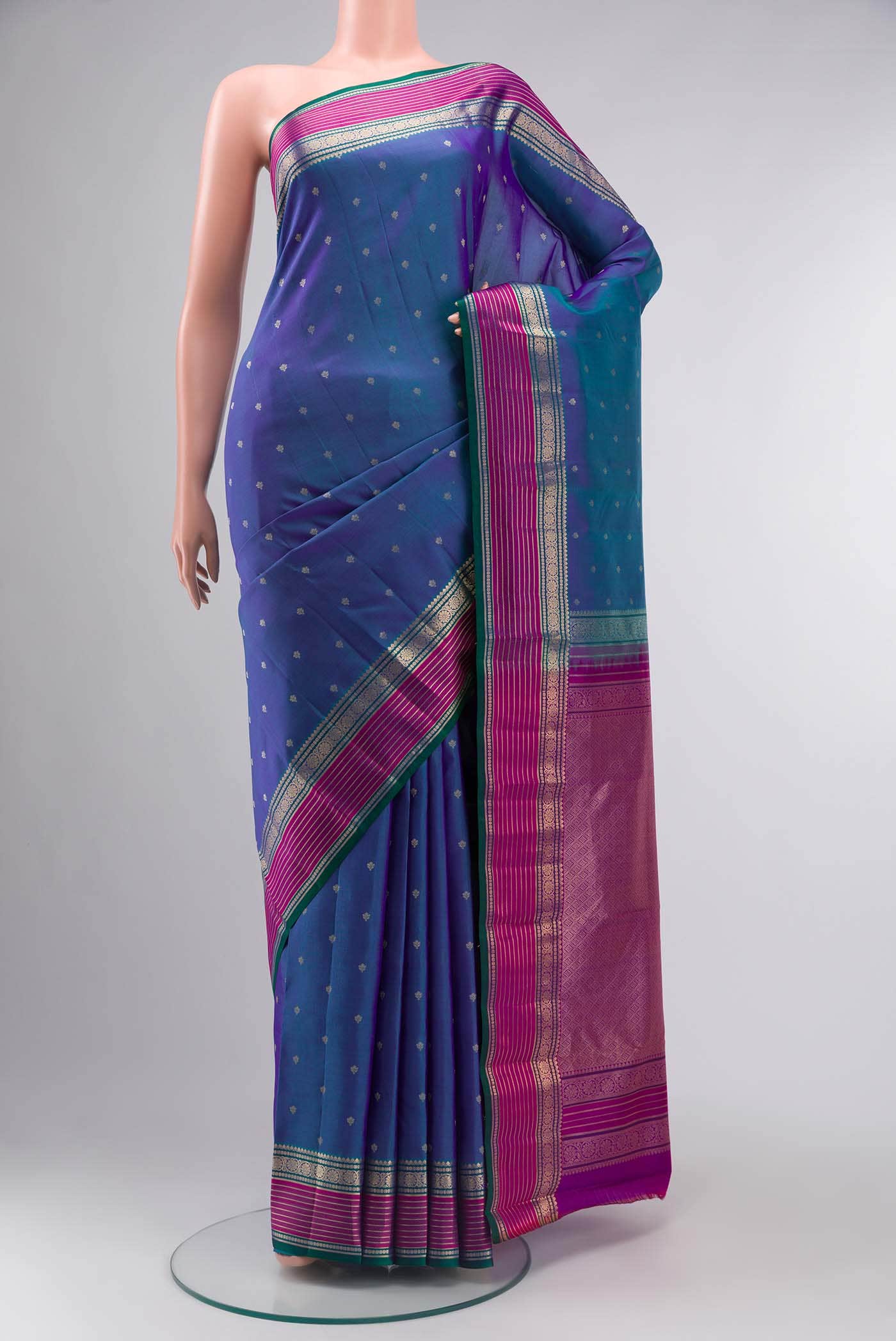 Blue Kanchipuram Silk Saree