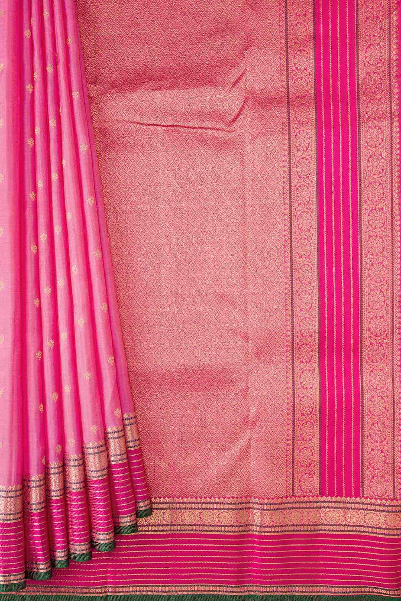 Pink Dual Tone Kanchipuram Silk Saree