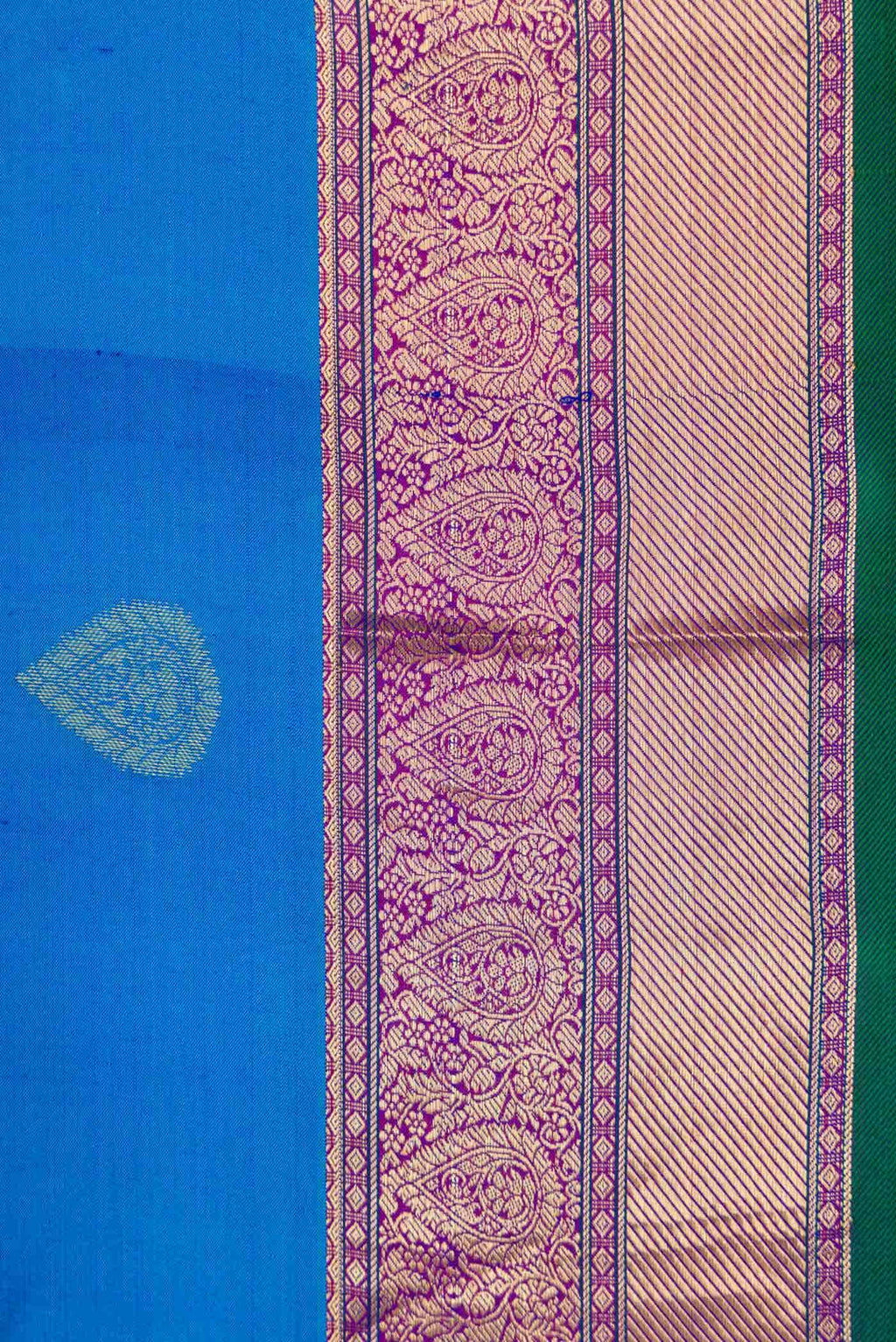 Peacock Blue Dual Tone Kanchipuram Silk Saree
