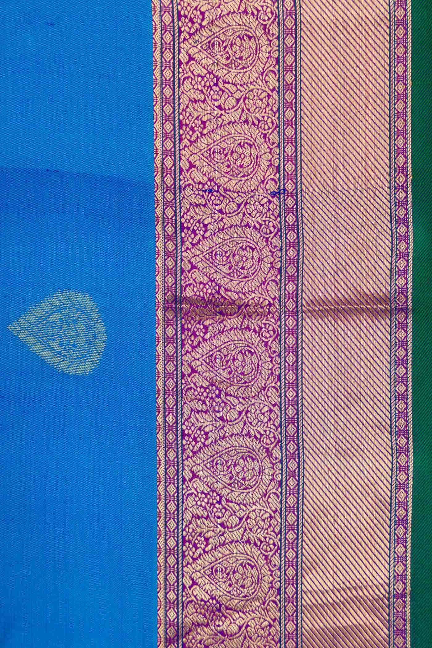 Peacock Blue Dual Tone Kanchipuram Silk Saree