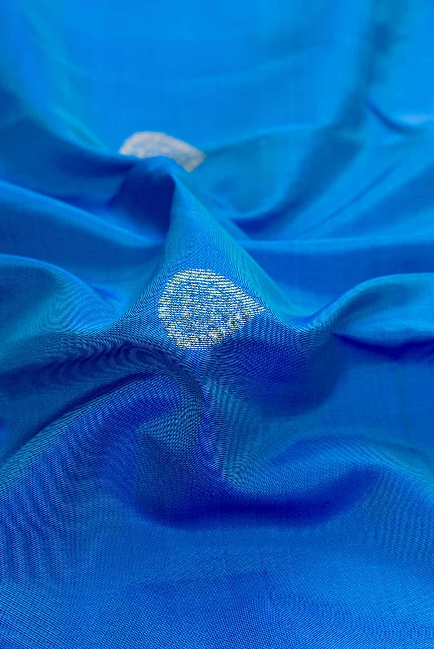 Peacock Blue Dual Tone Kanchipuram Silk Saree