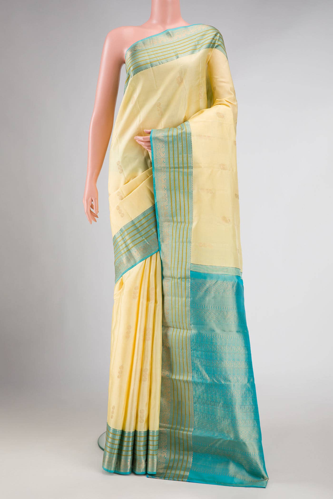Sandal Dual Tone Kanchipuram Silk Saree