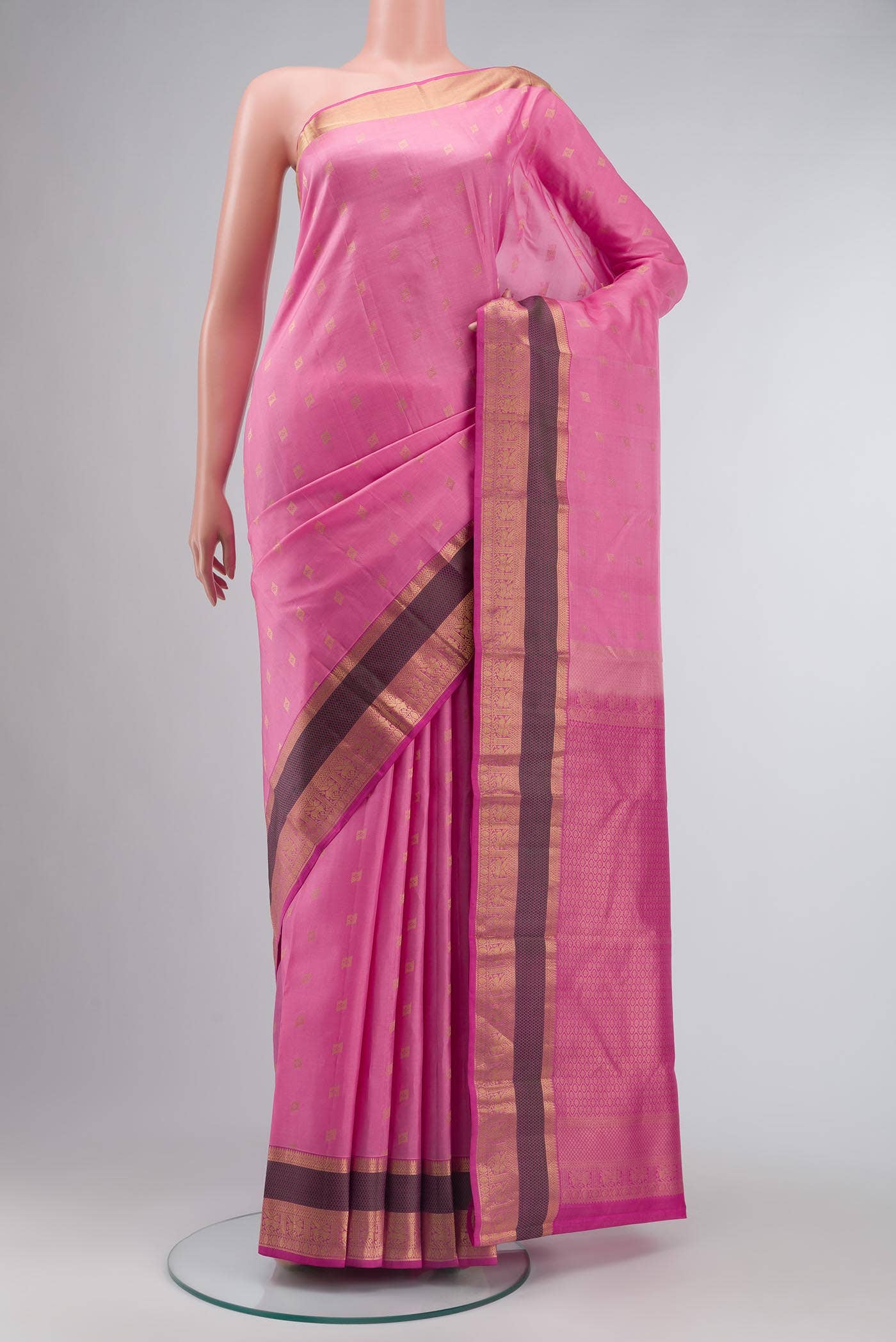 Pink Kanchipuram Silk Saree