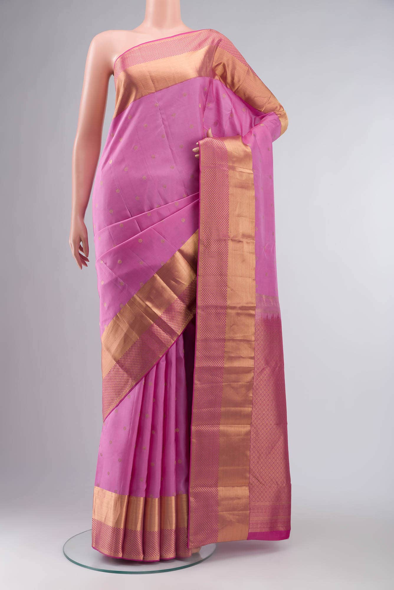 Pink Kanchipuram Silk Saree