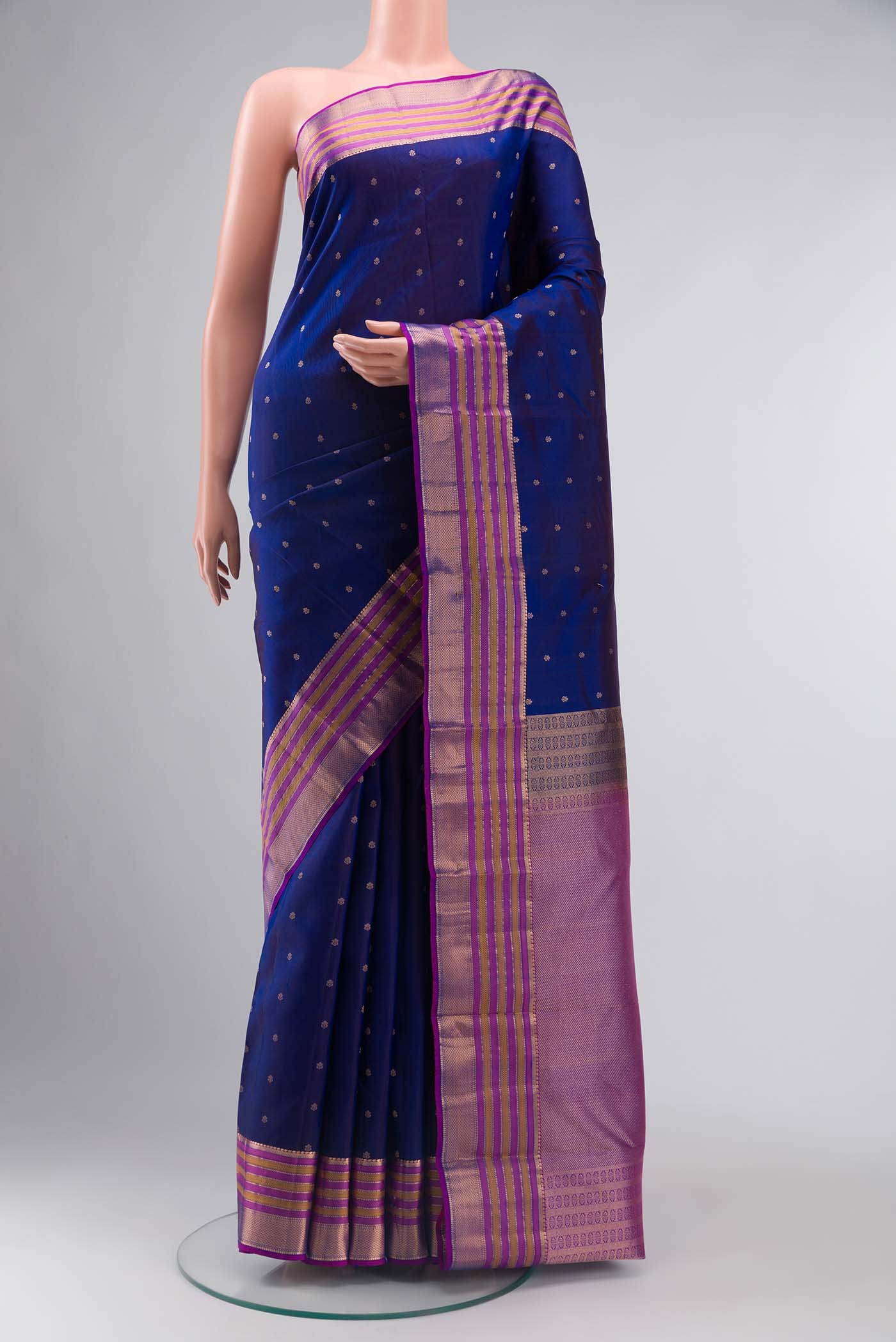 Blue Kanchipuram Silk Saree