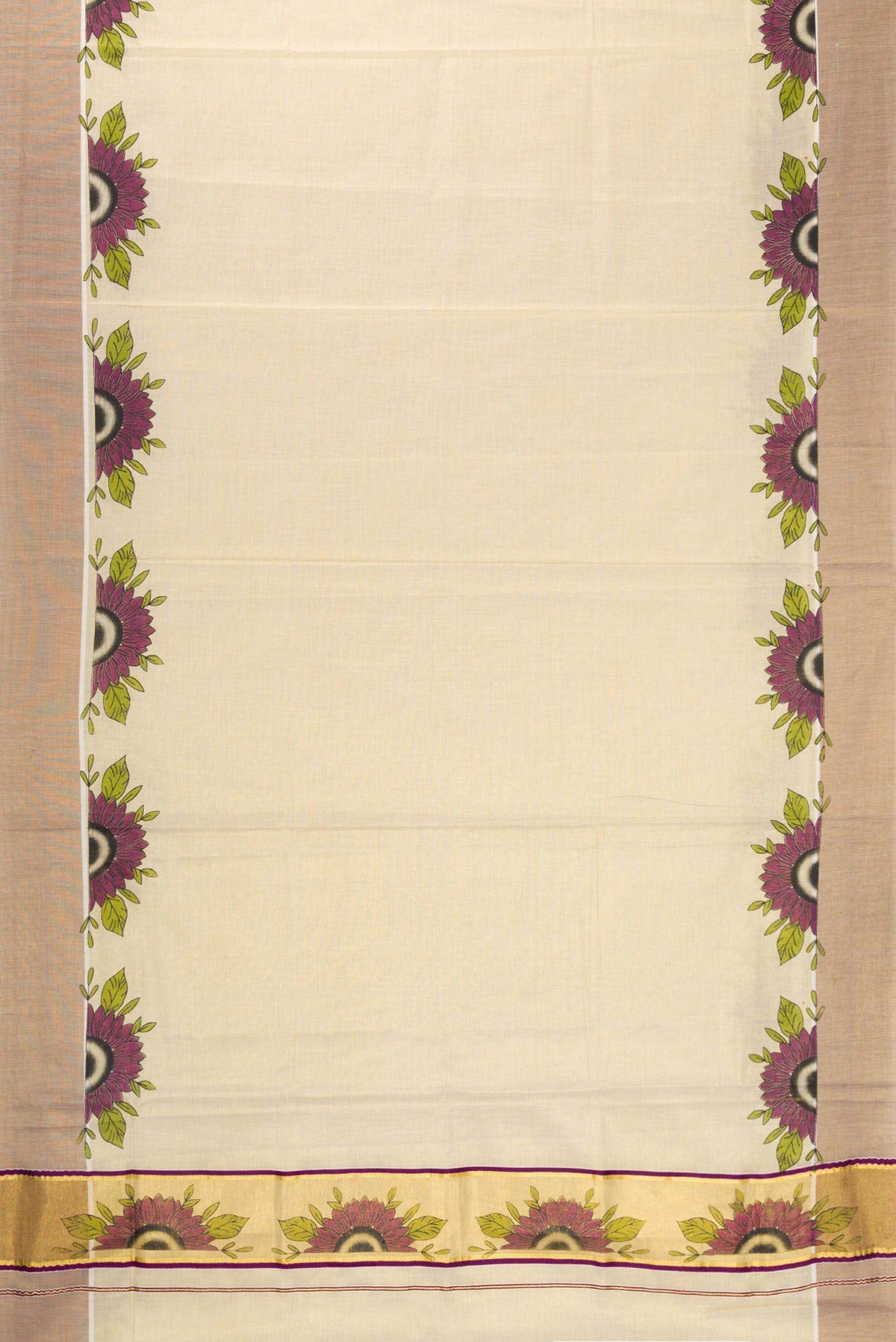 Gold Kerala Cotton Saree