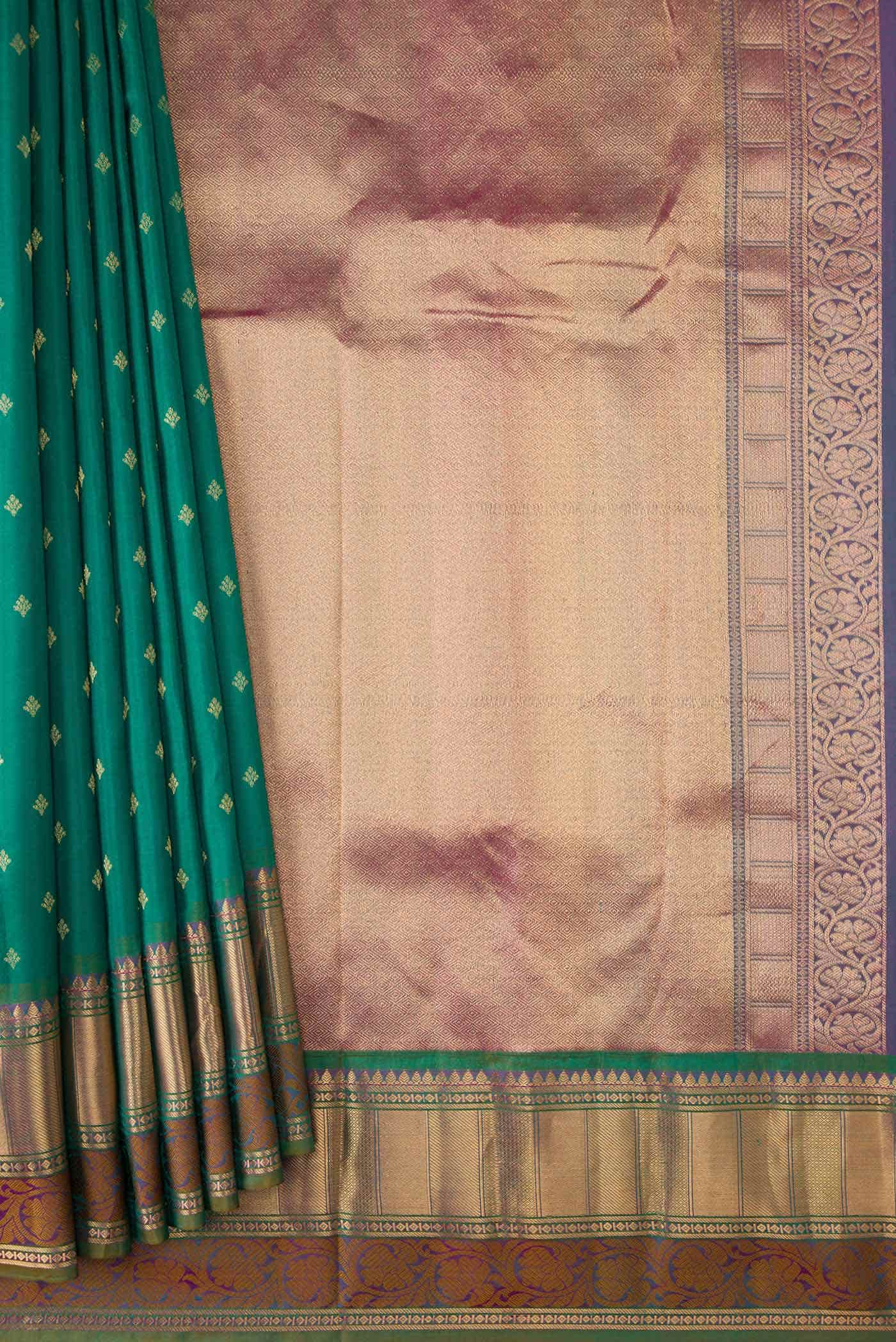 Green Dual Tone Kanchipuram Silk Saree