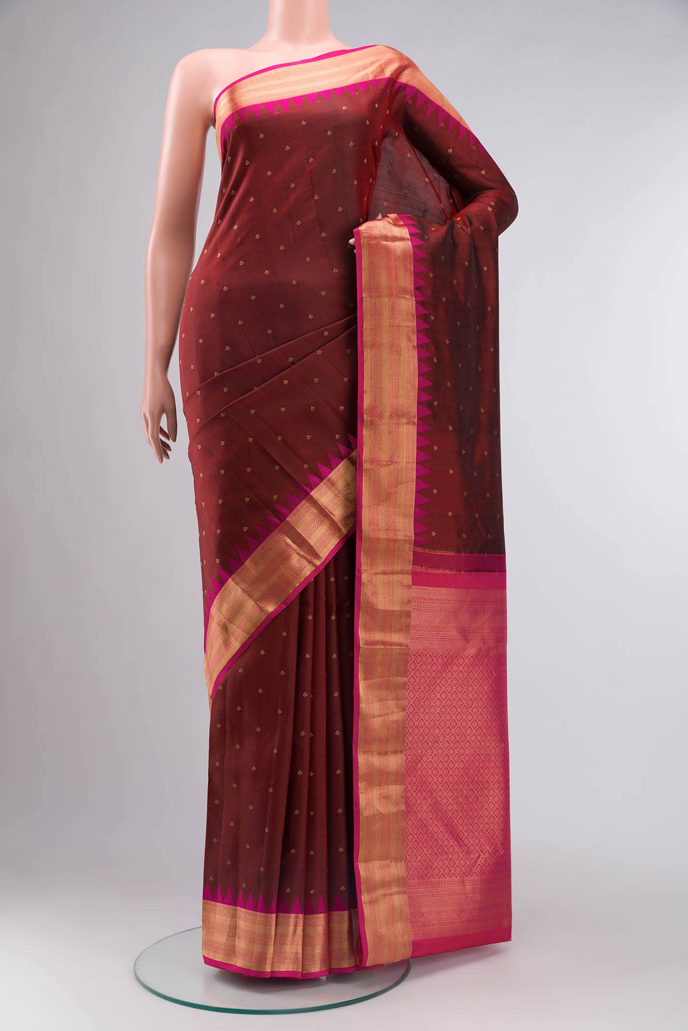 Maroon Kanchipuram Silk Saree