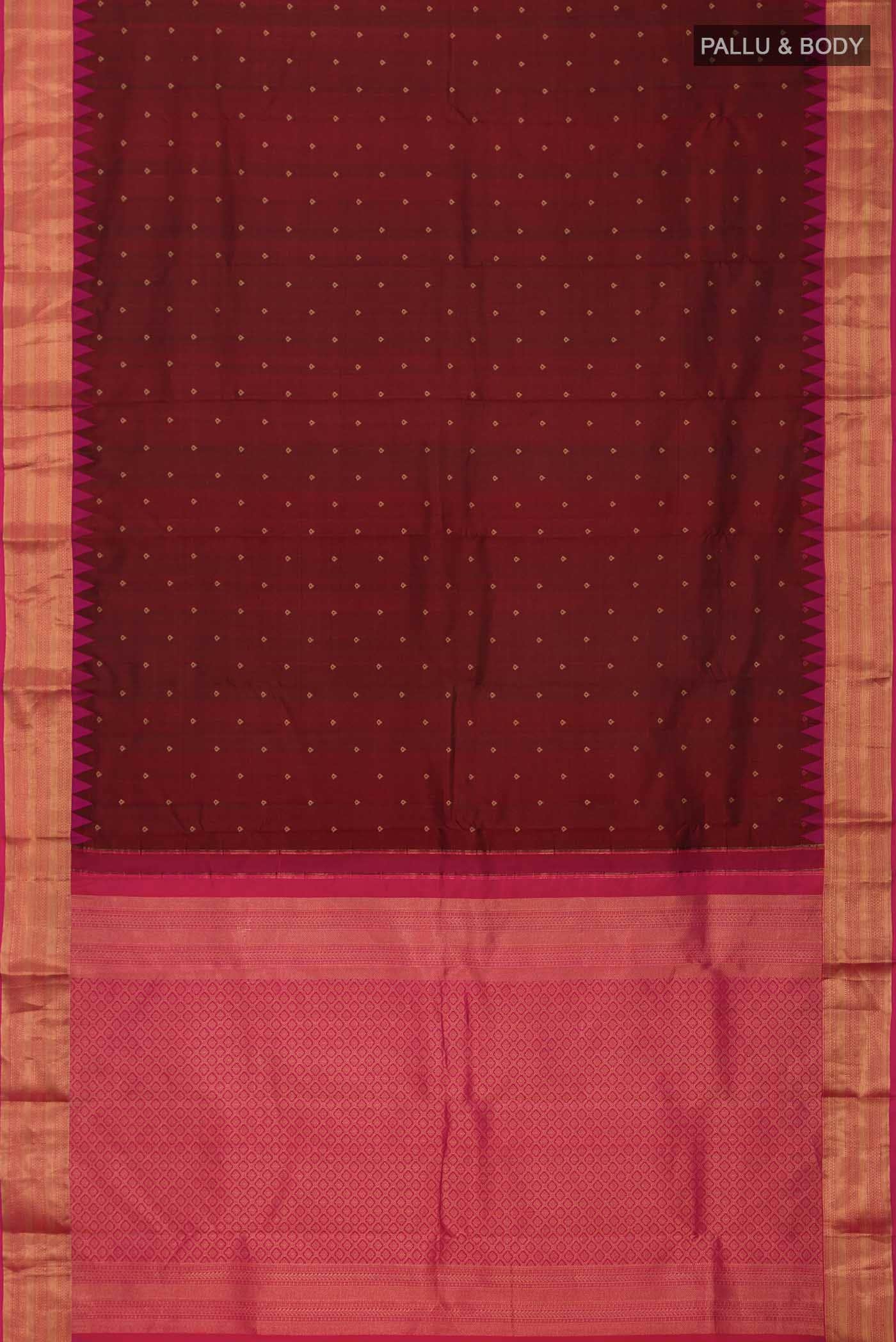 Maroon Kanchipuram Silk Saree