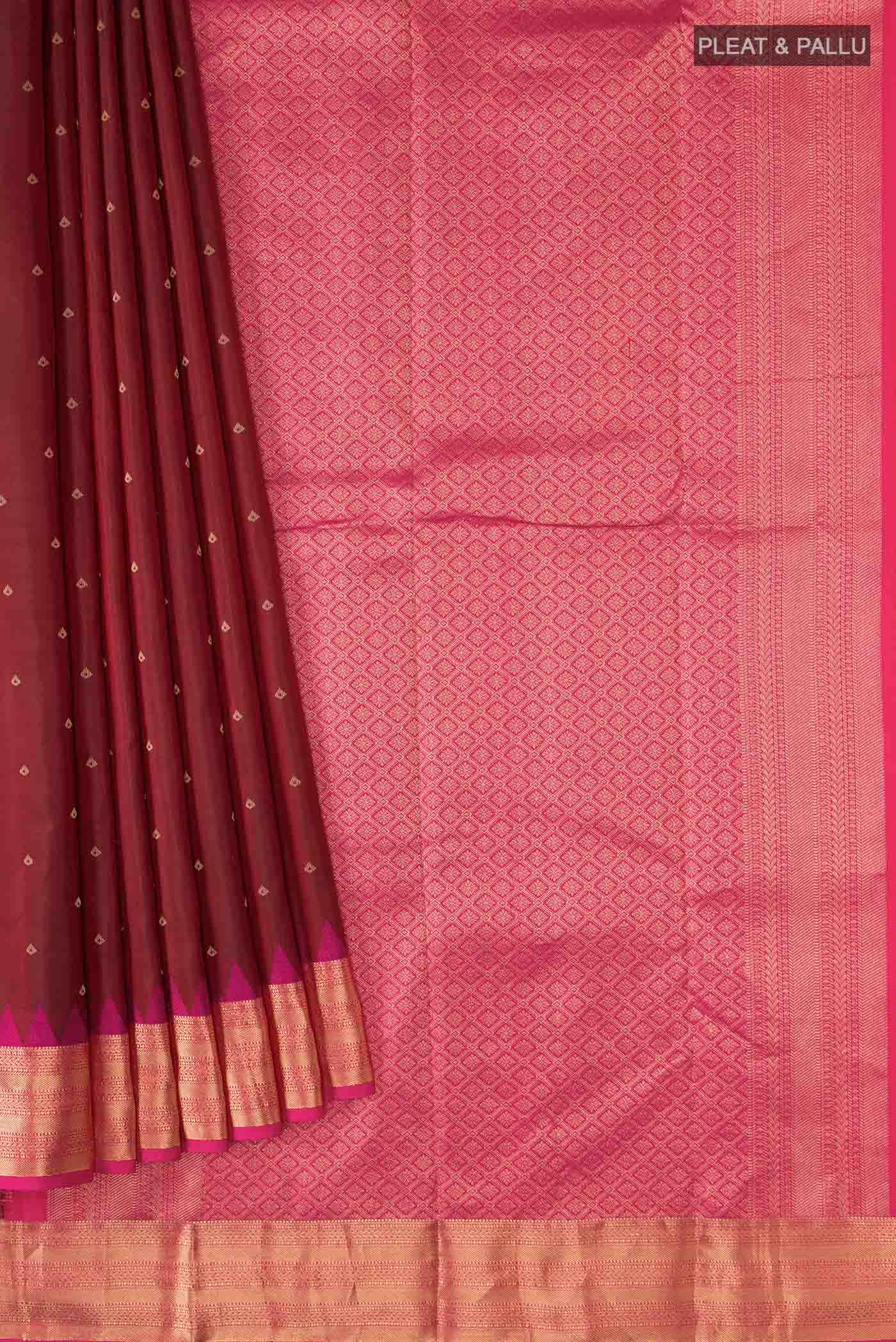 Maroon Kanchipuram Silk Saree