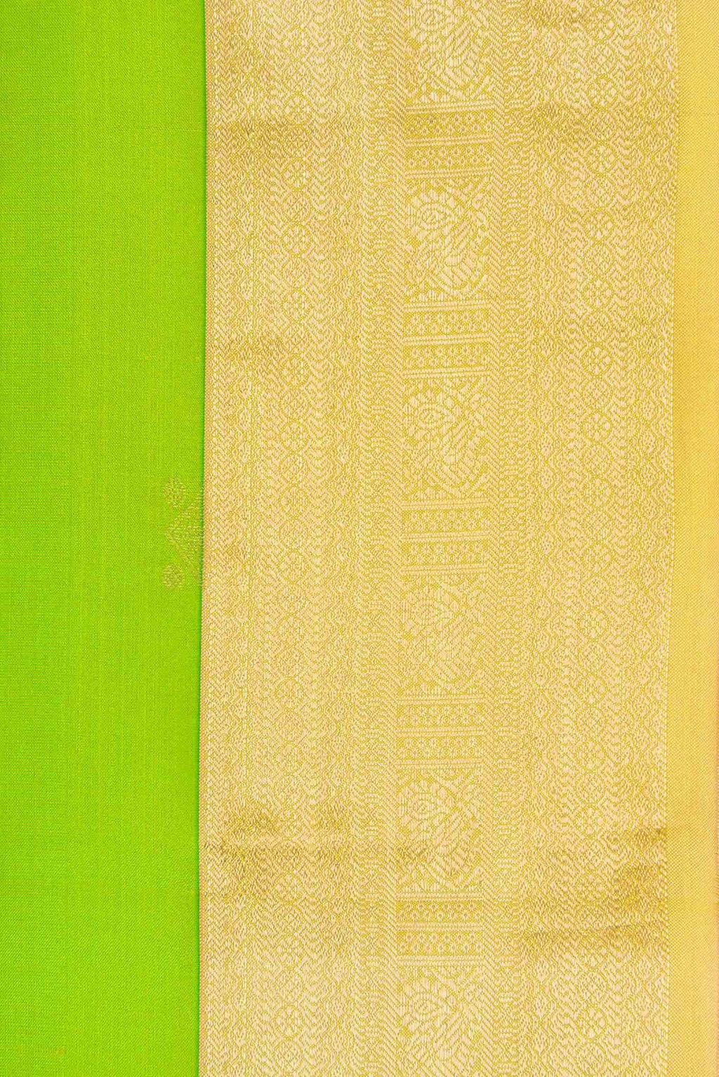 Parrot Green Dual Tone Kanchipuram Silk Saree