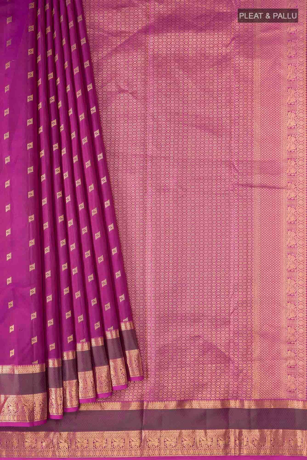 Magenta Tussar Silk Saree