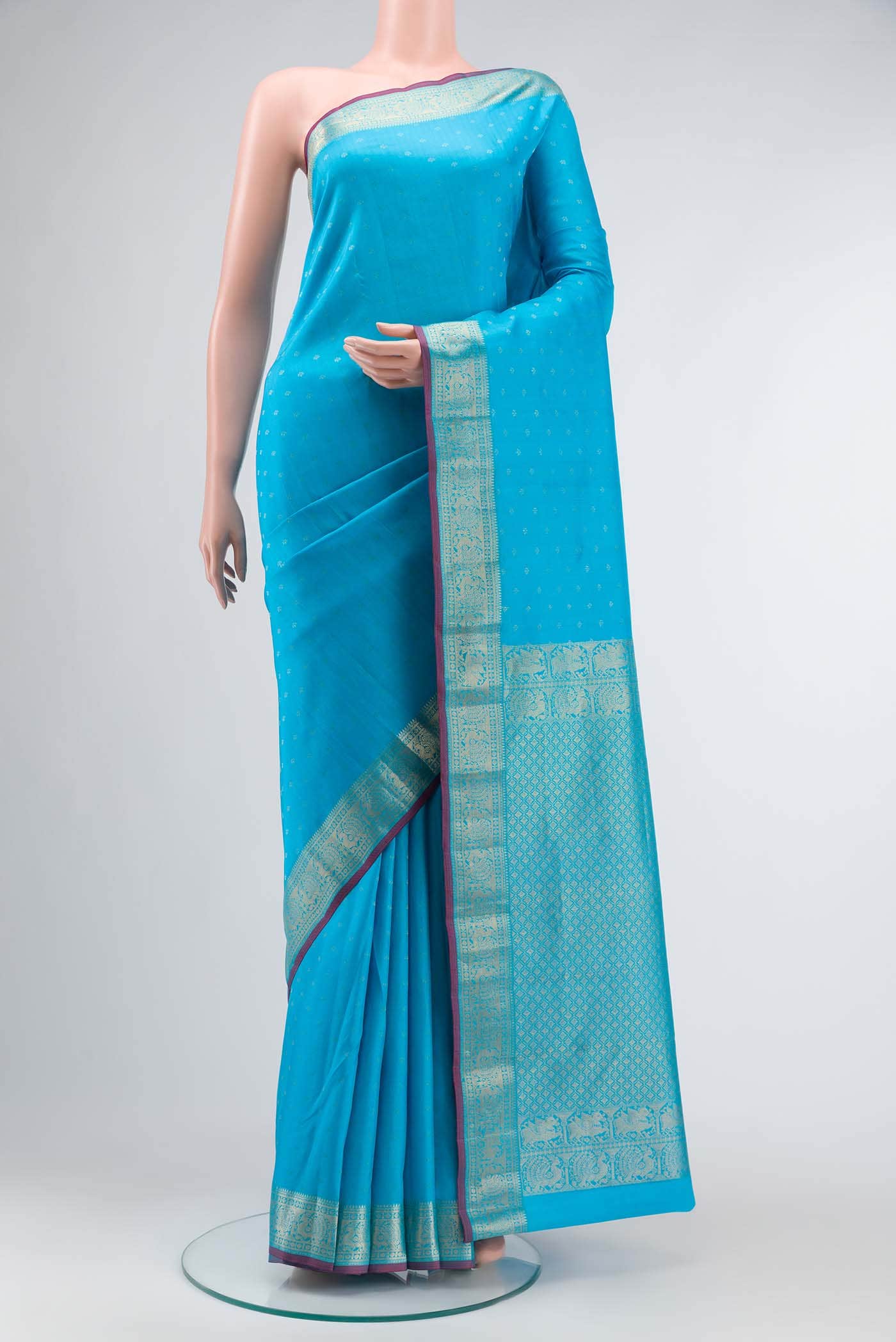 Blue Kanchipuram Silk Saree