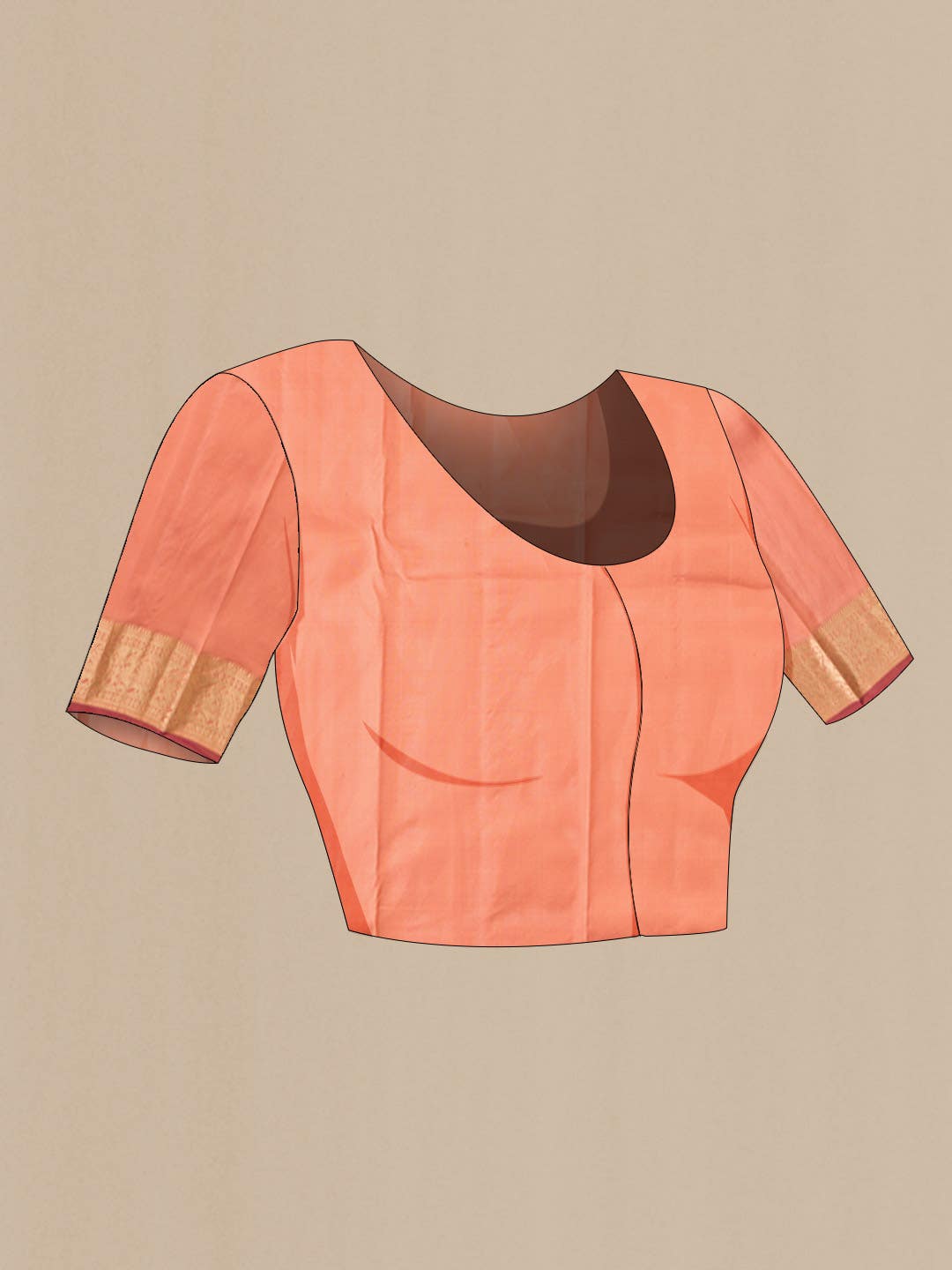 Peach Kanchipuram Silk Saree