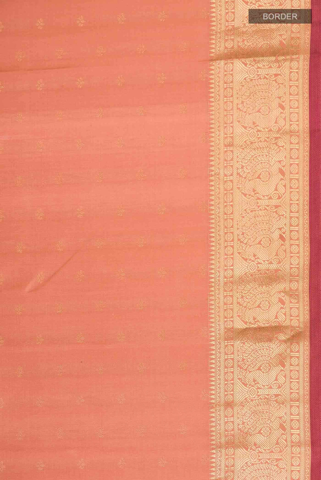 Peach Kanchipuram Silk Saree