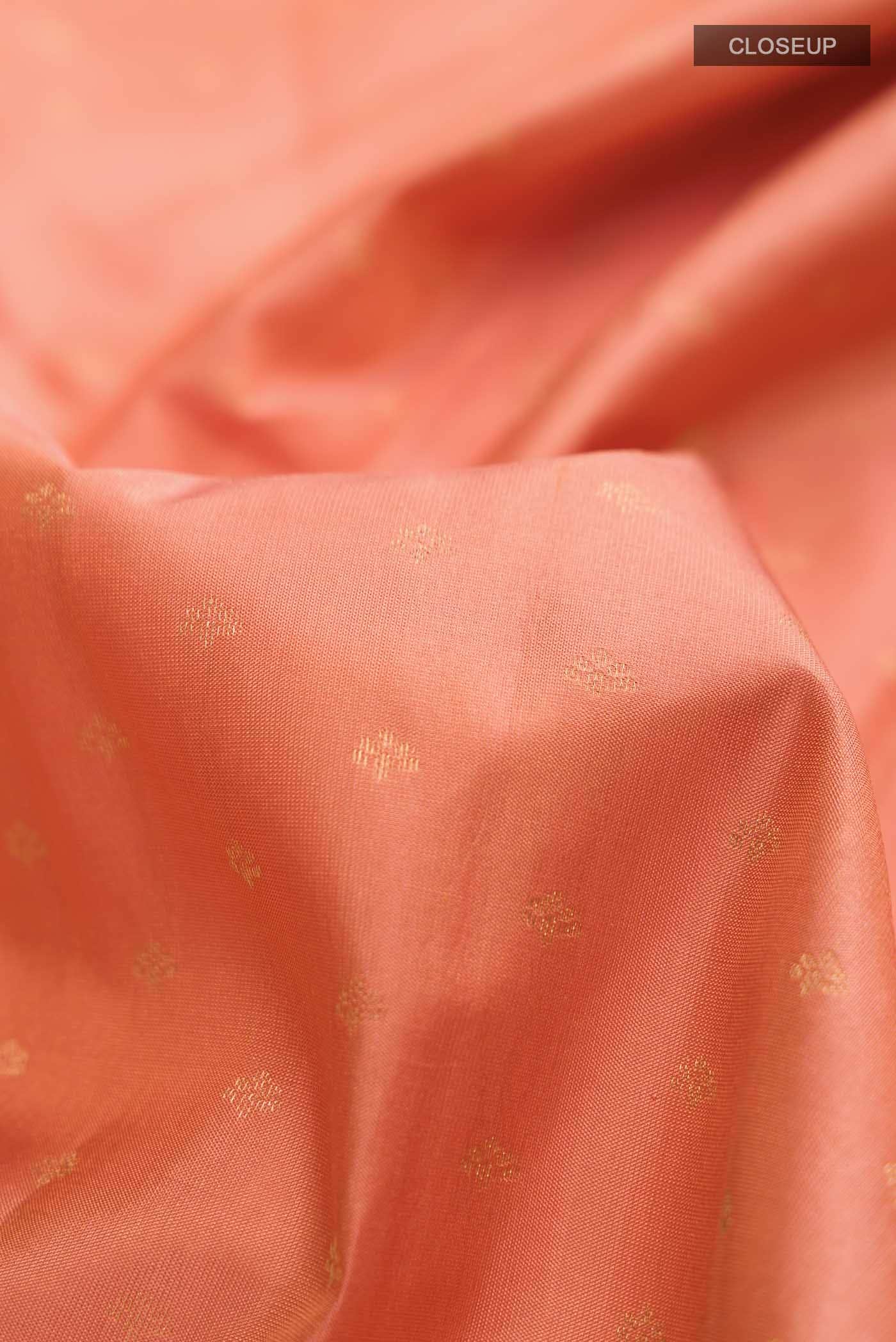 Peach Kanchipuram Silk Saree