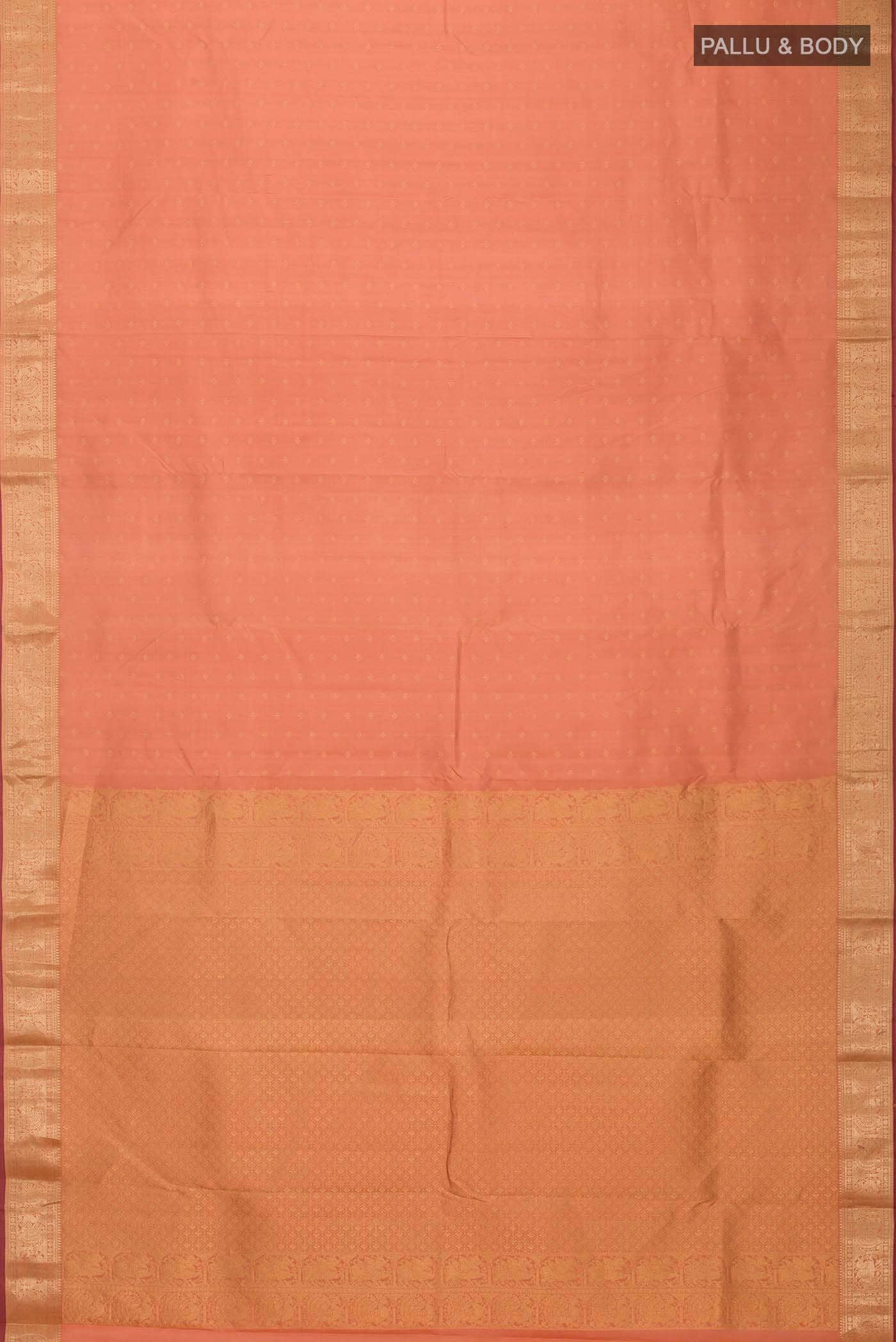 Peach Kanchipuram Silk Saree