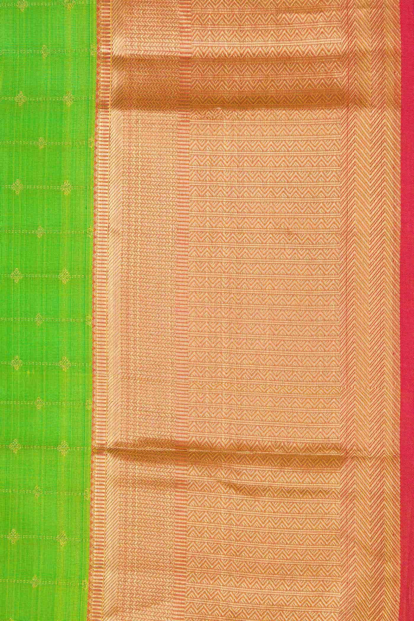 Parrot Green Dual Tone Kanchipuram Silk Saree