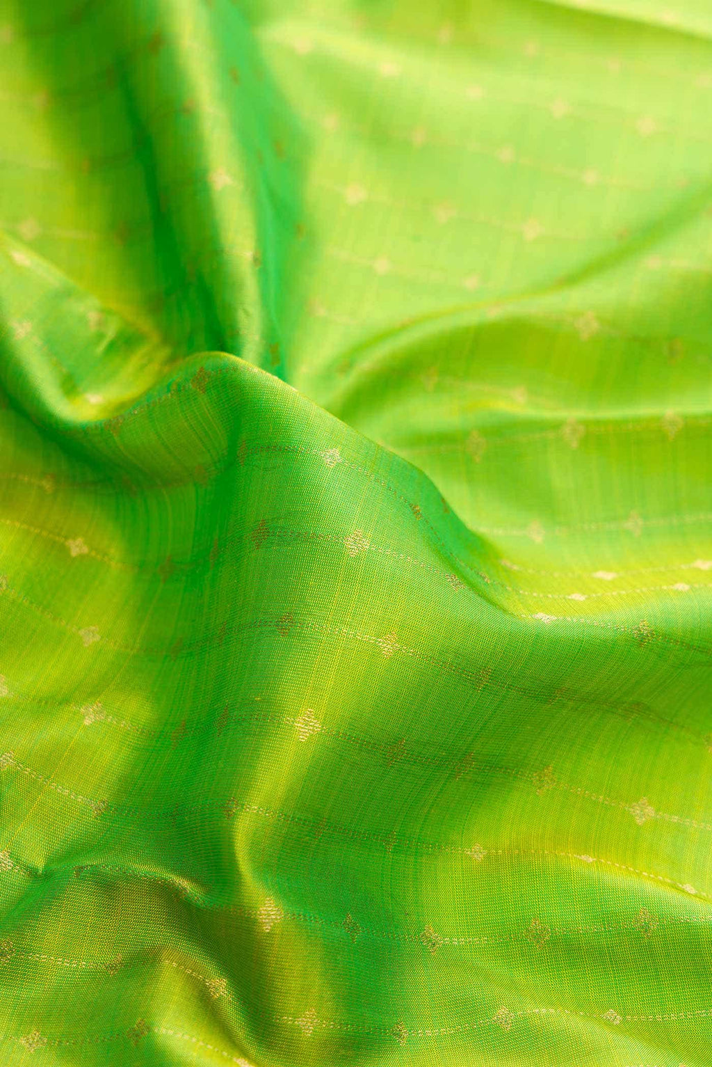 Parrot Green Dual Tone Kanchipuram Silk Saree
