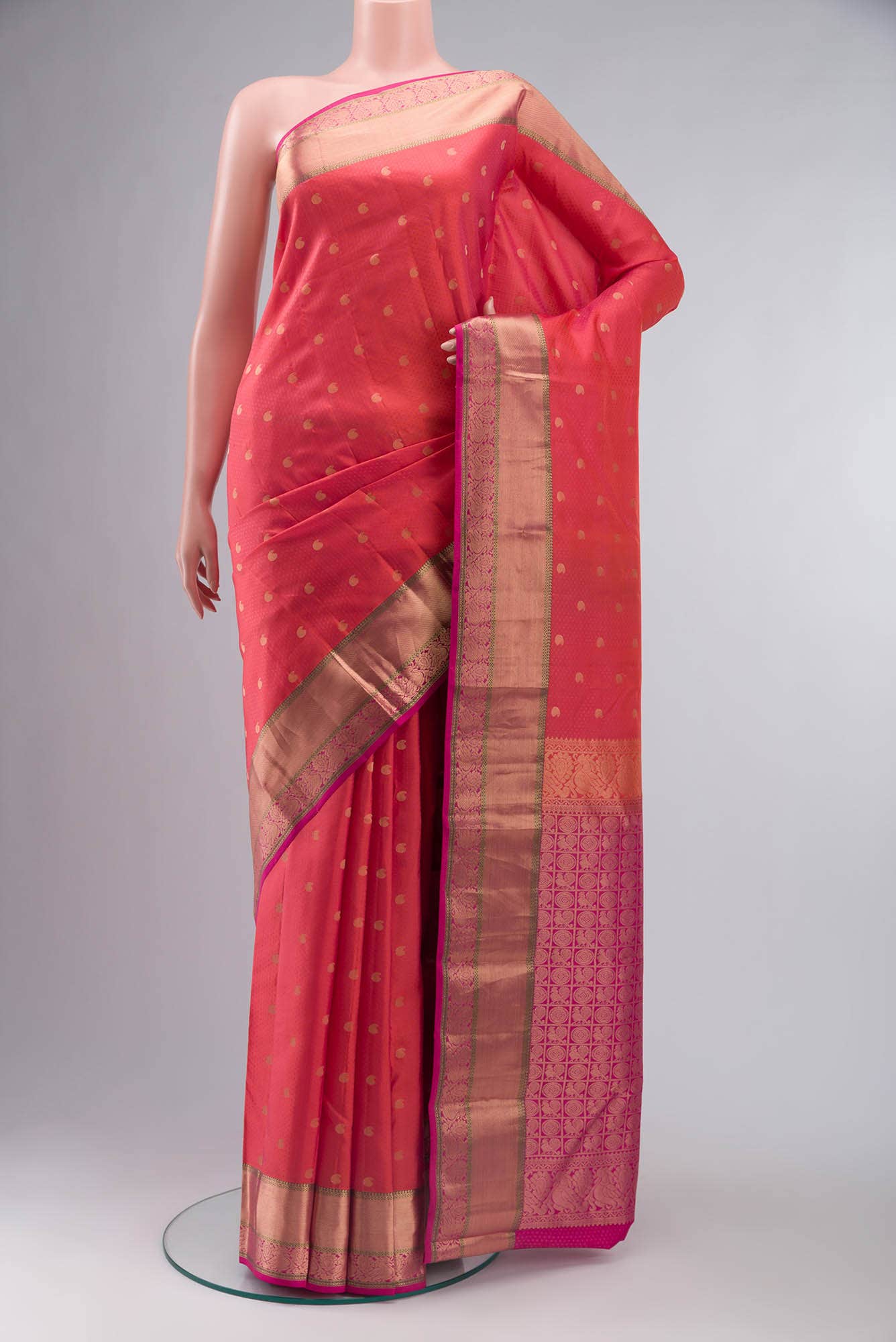 Orange Kanchipuram Silk Saree