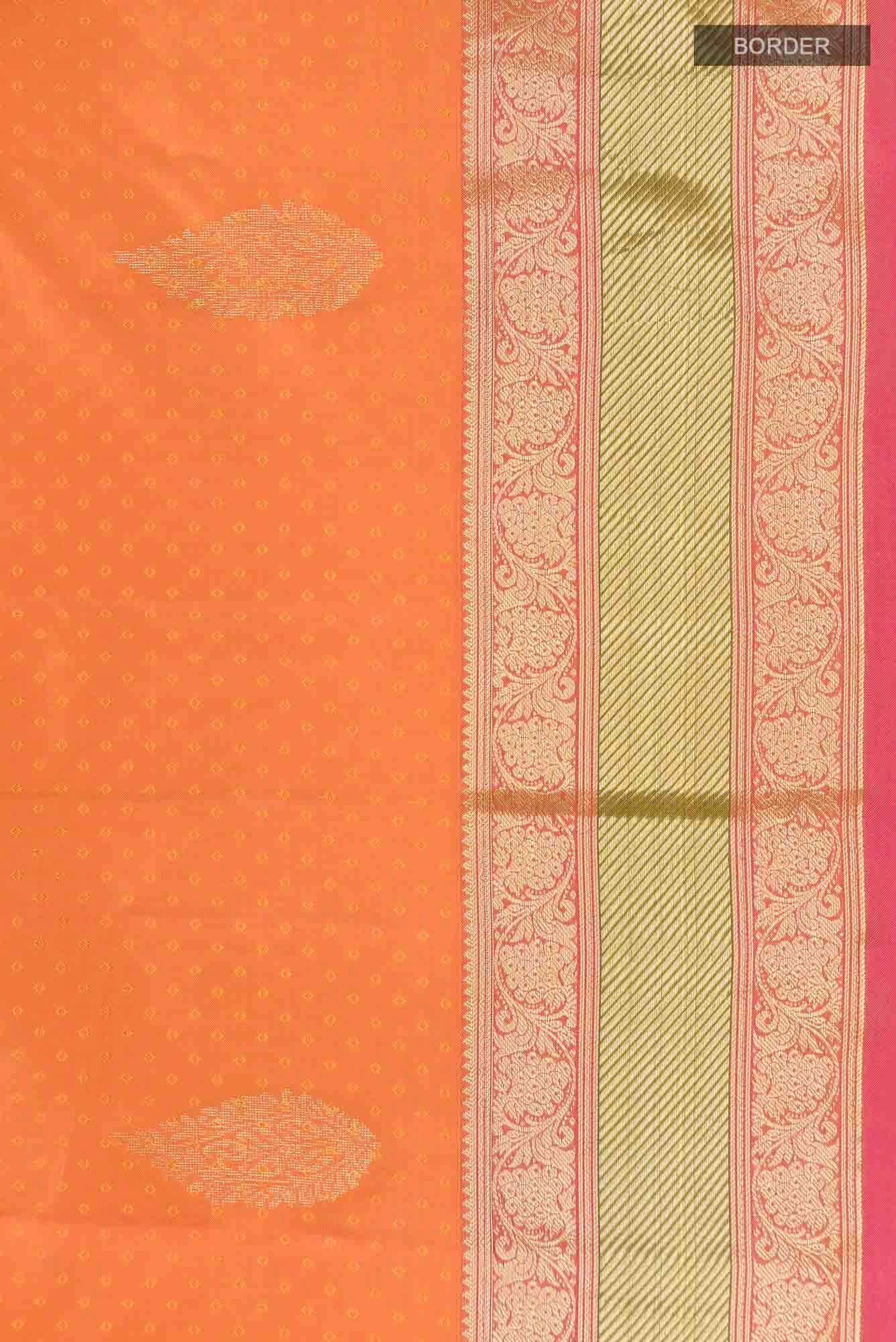 Orange Kanchipuram Silk Saree