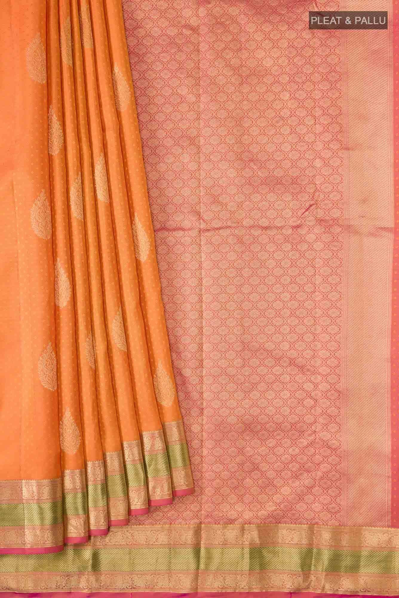 Orange Kanchipuram Silk Saree