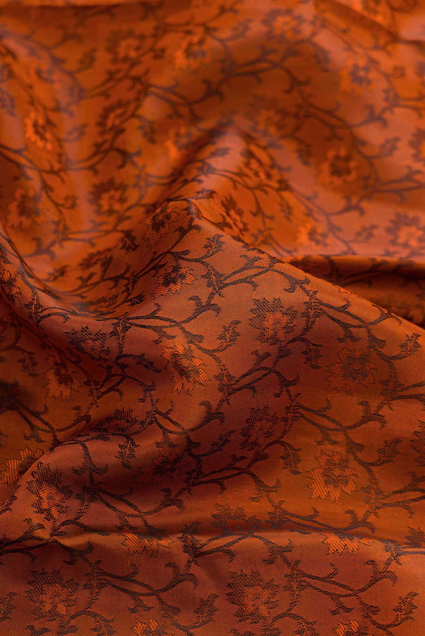 Brick Orange Dual Tone Kanchipuram Silk Saree