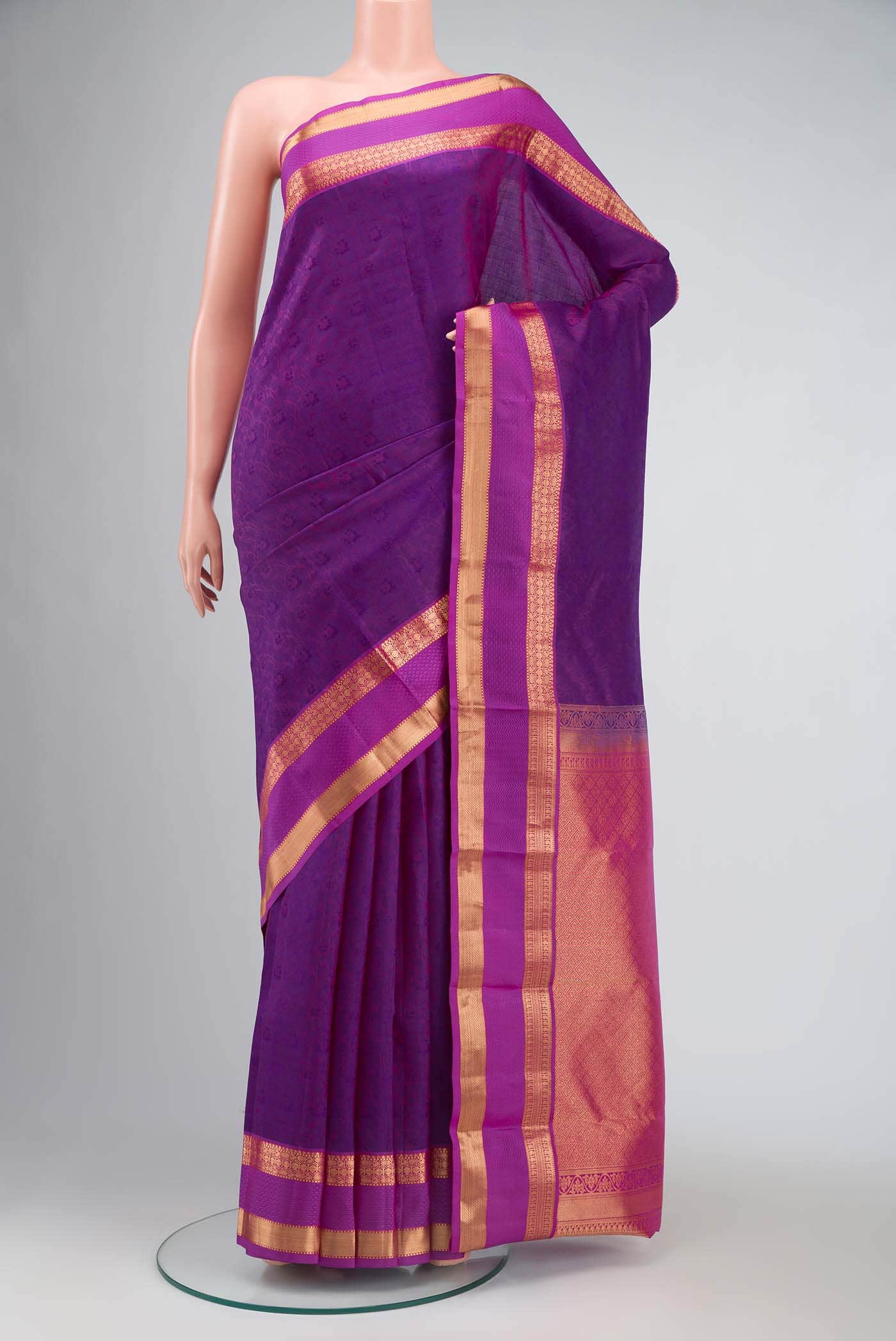 Purple Kanchipuram Silk Saree