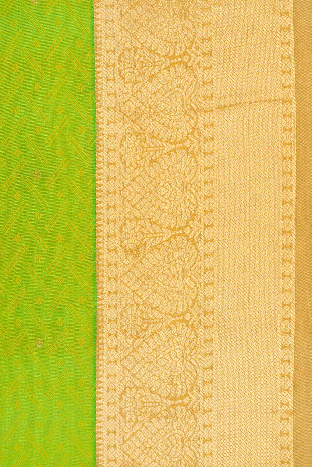 Parrot Green Dual Tone Kanchipuram Silk Saree