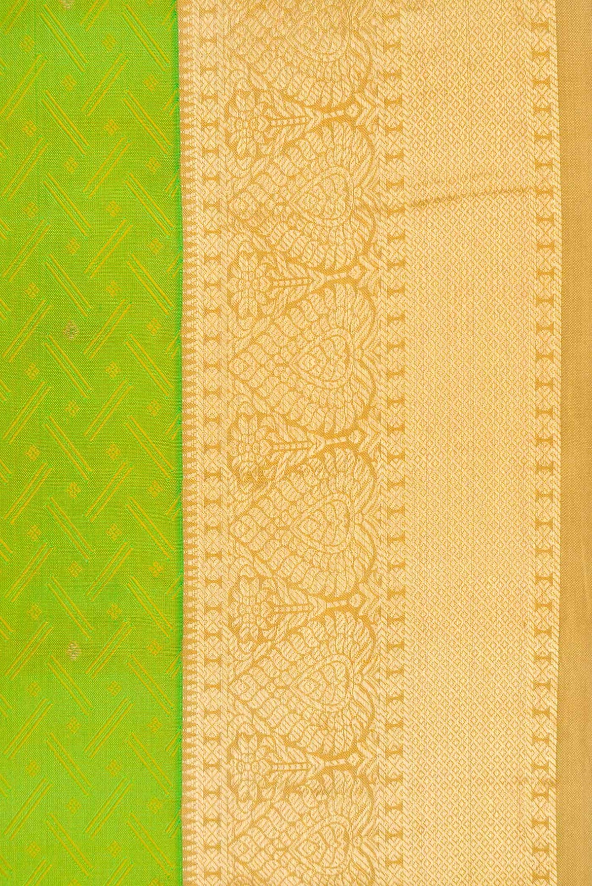 Parrot Green Dual Tone Kanchipuram Silk Saree