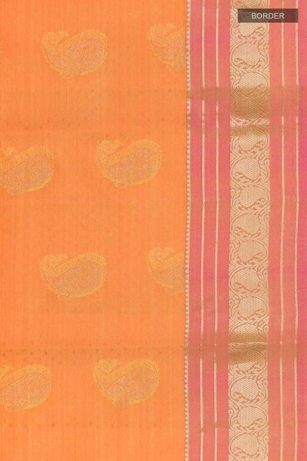 Orange Kanchipuram Silk Saree