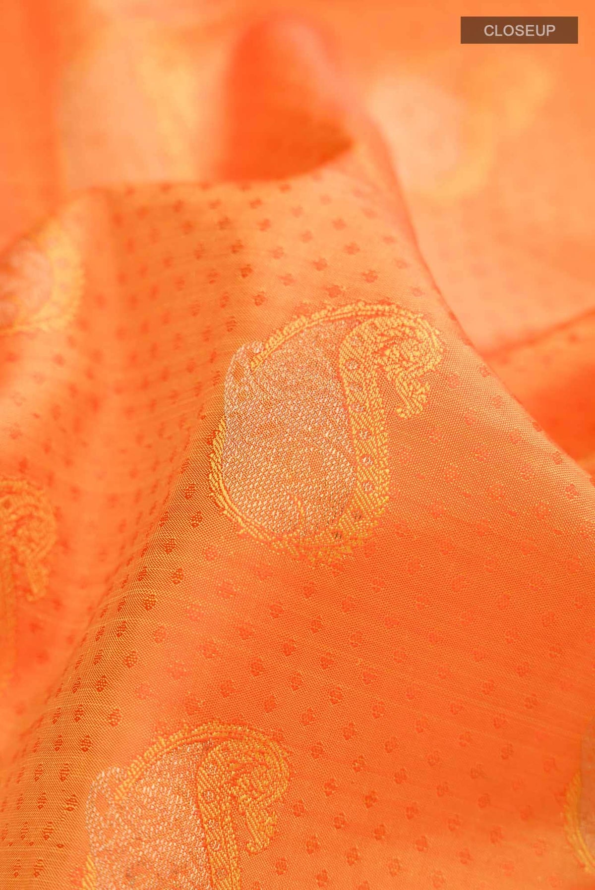 Orange Kanchipuram Silk Saree