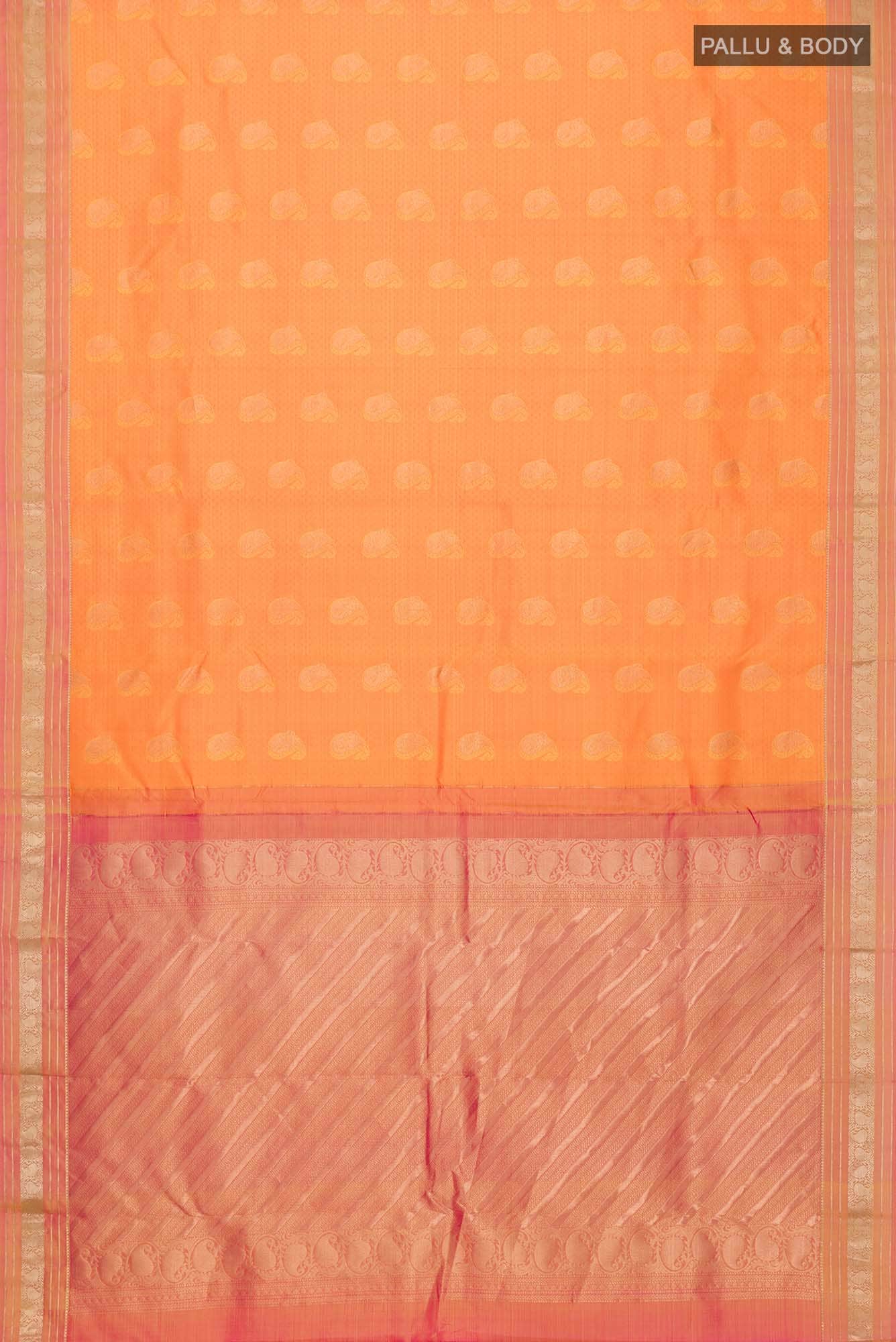 Orange Kanchipuram Silk Saree
