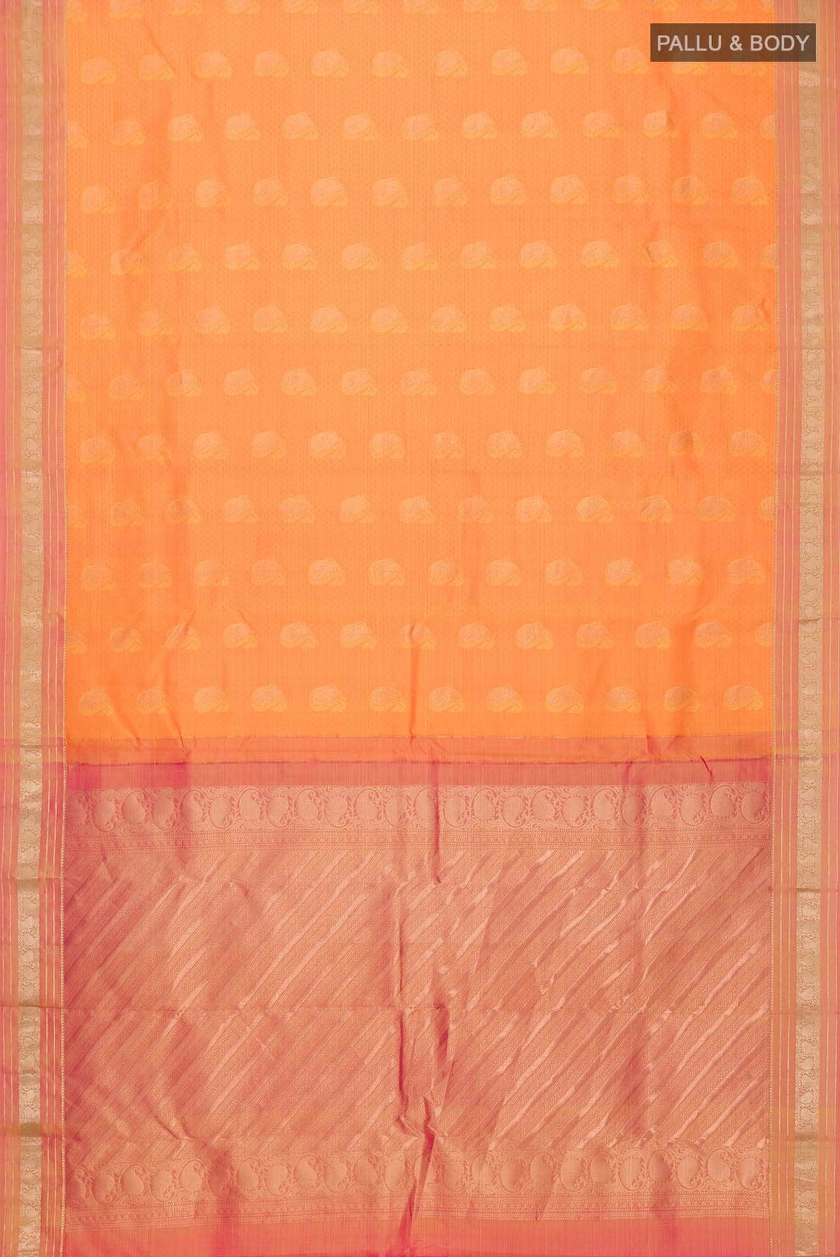 Orange Kanchipuram Silk Saree