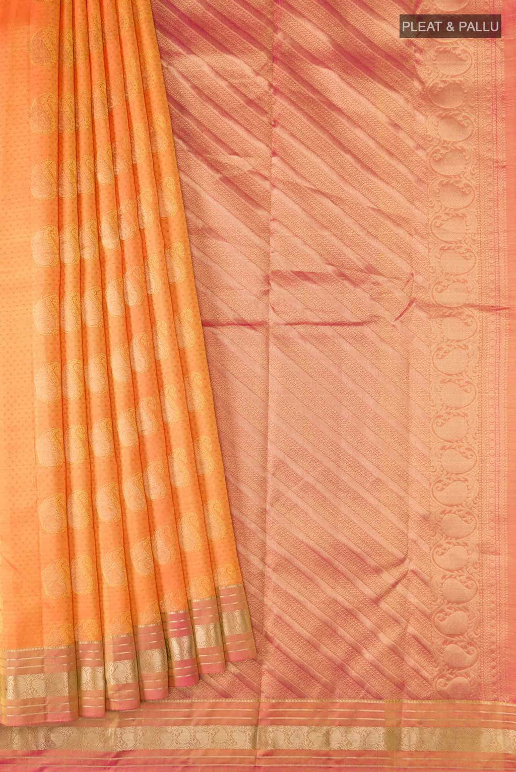 Orange Kanchipuram Silk Saree
