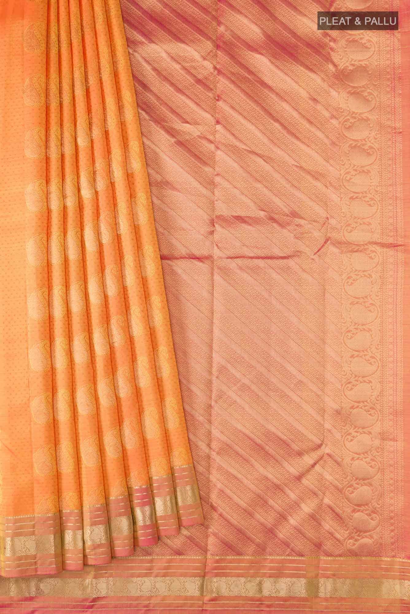 Orange Kanchipuram Silk Saree