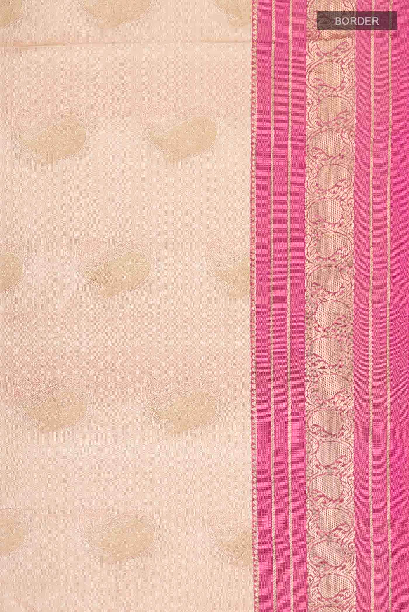 Beige Kanchipuram Silk Saree
