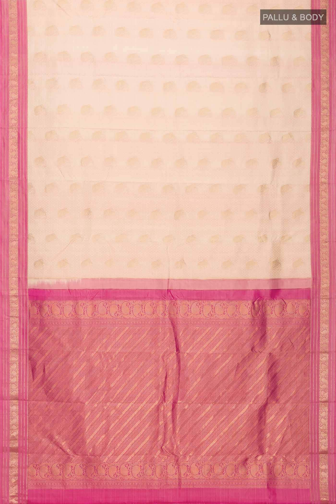 Beige Kanchipuram Silk Saree