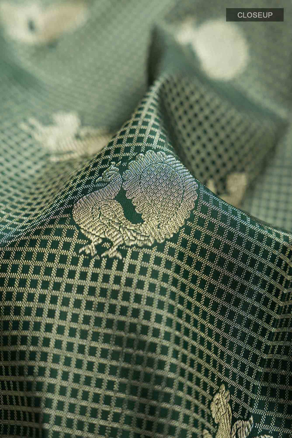Bottle Green Kanchipuram Silk Saree