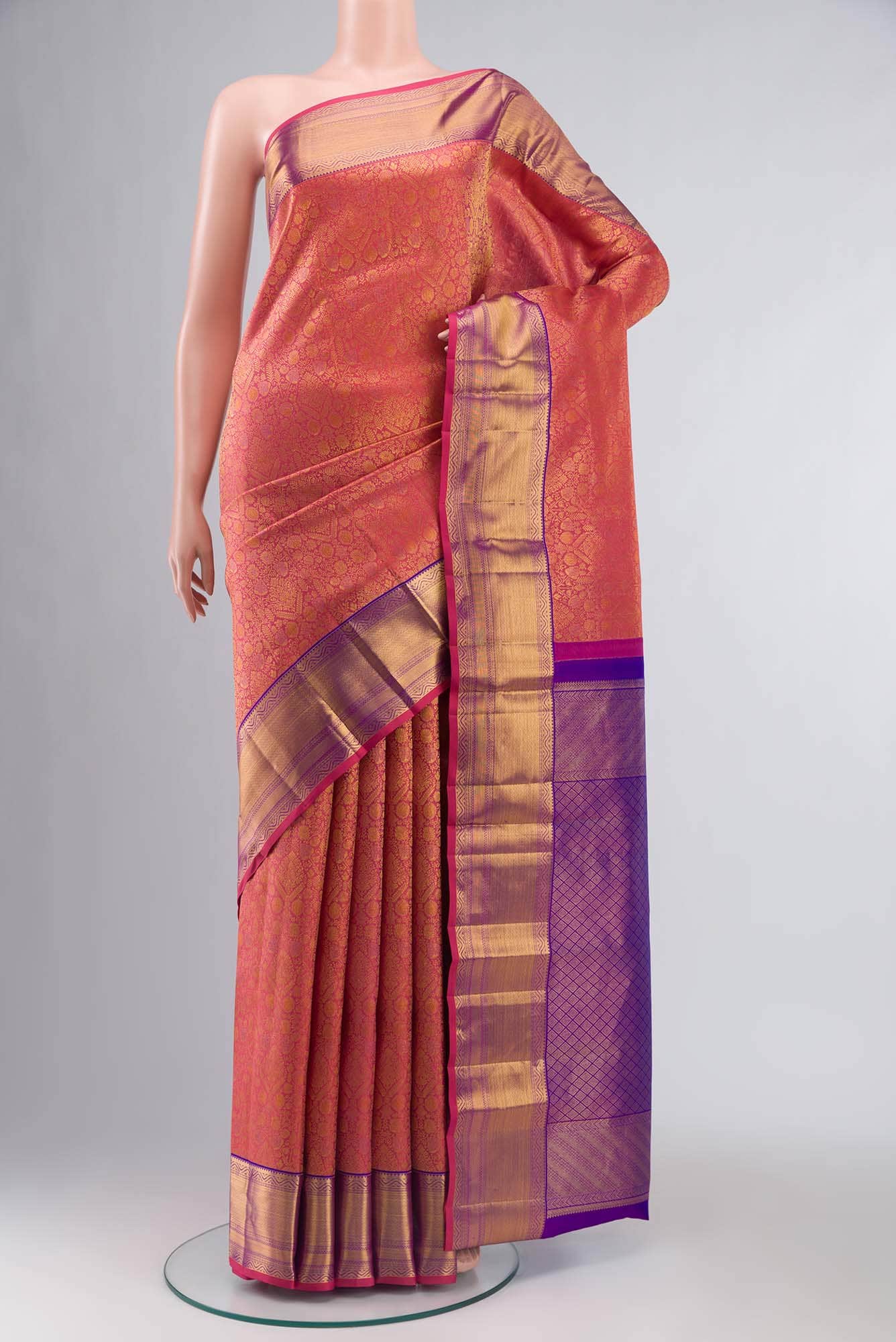 Pink Kanchipuram Silk Saree