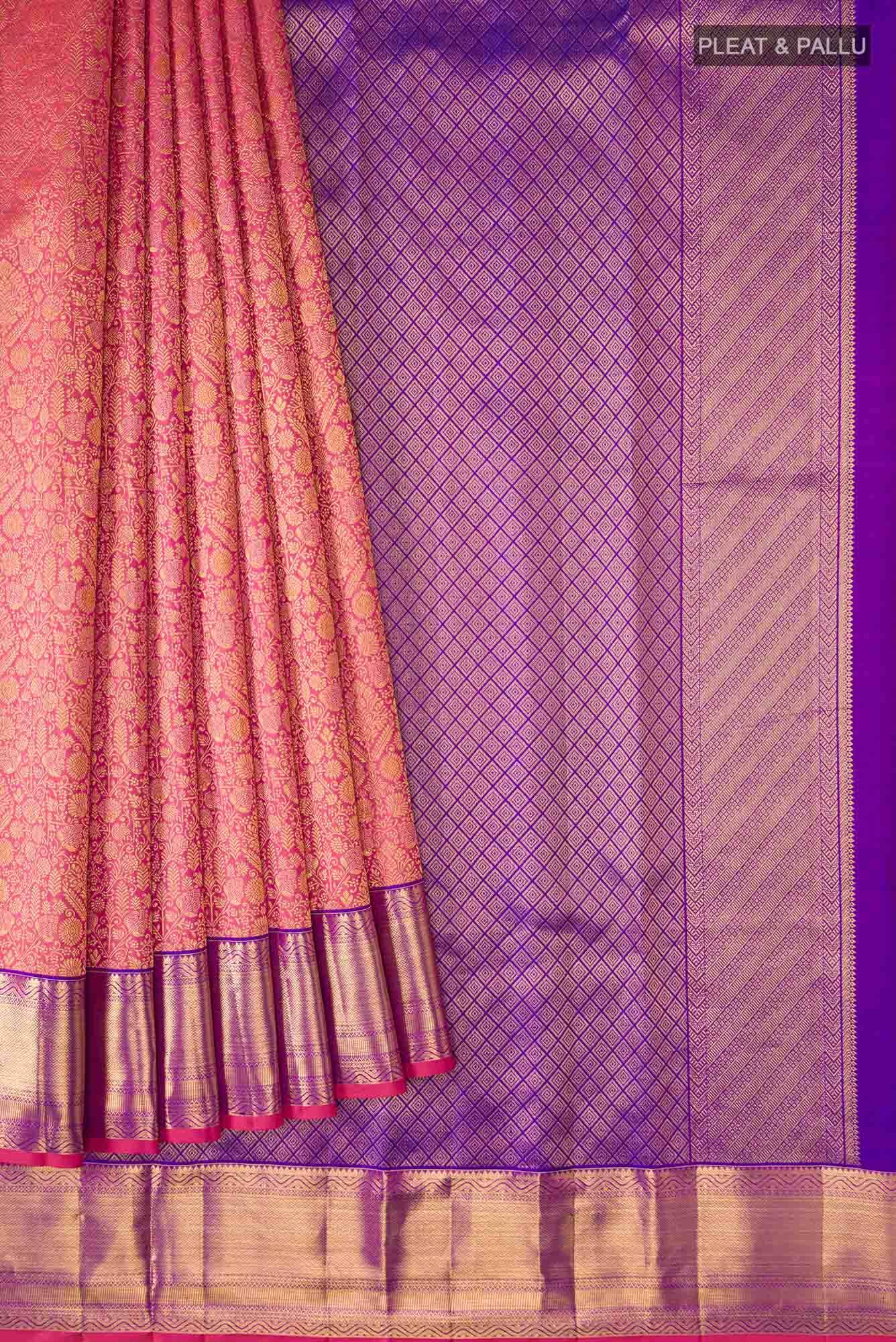 Pink Kanchipuram Silk Saree
