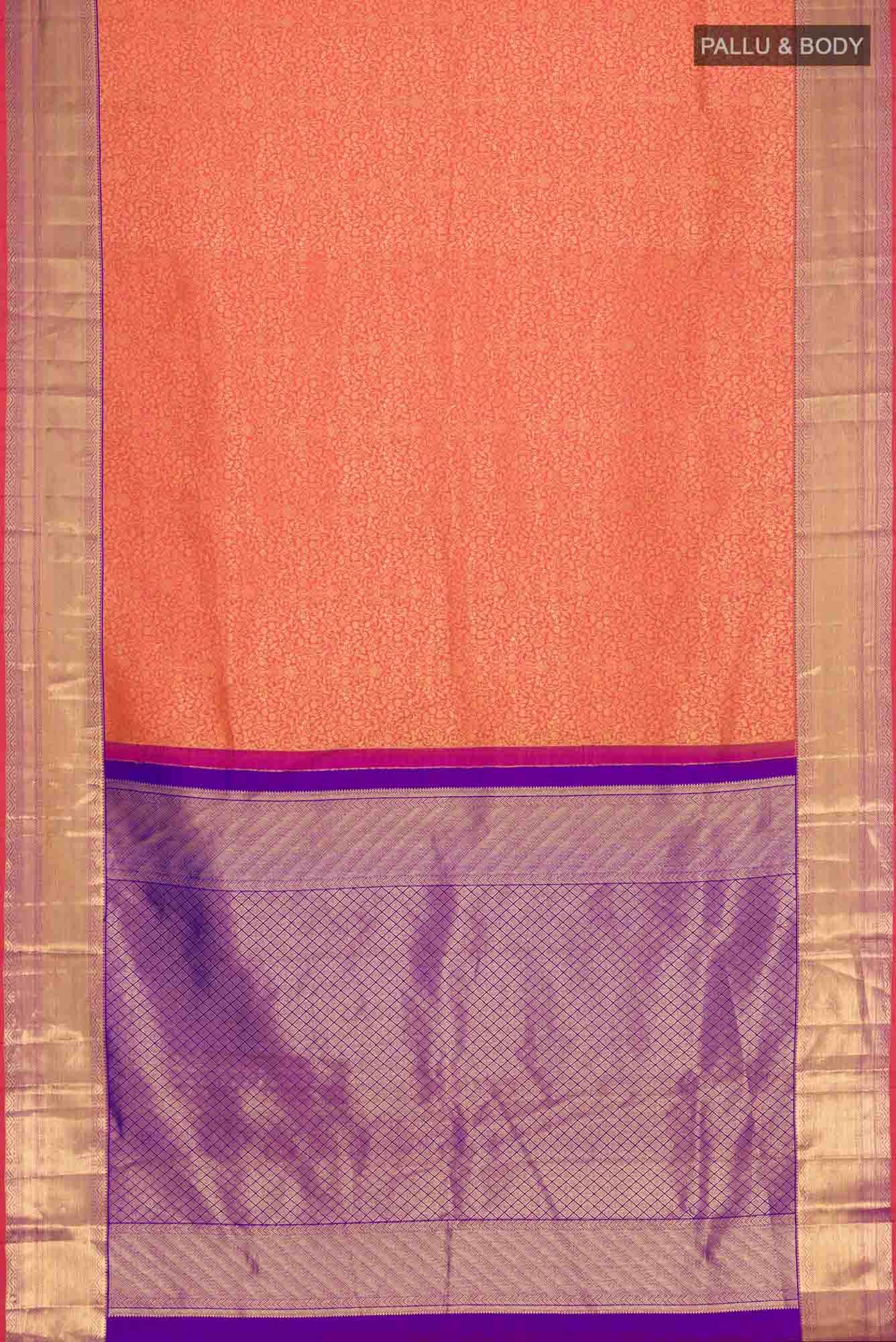 Orange Kanchipuram Silk Saree