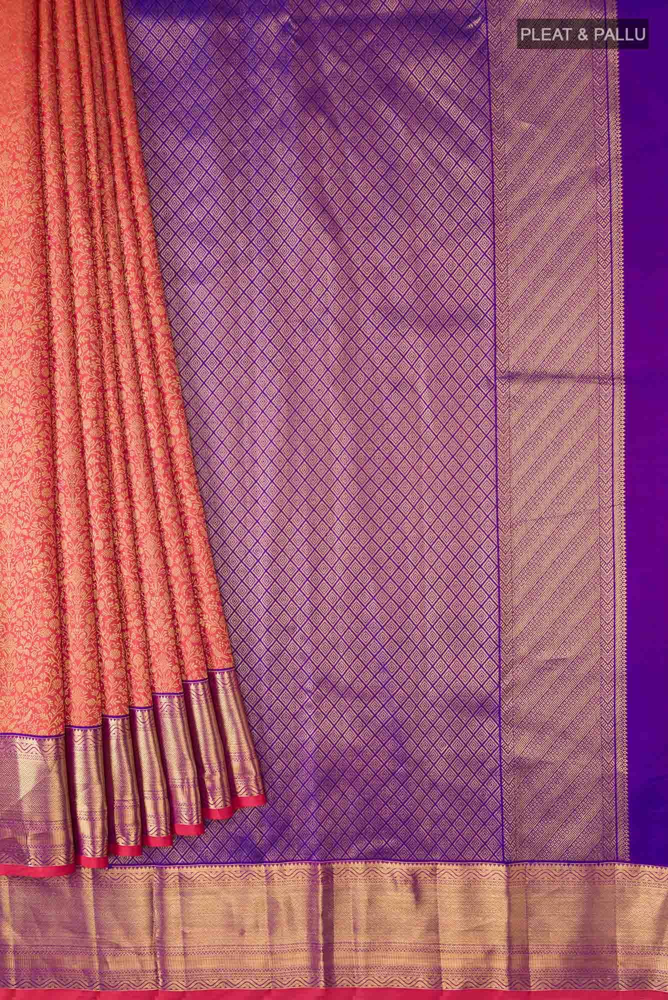 Orange Kanchipuram Silk Saree