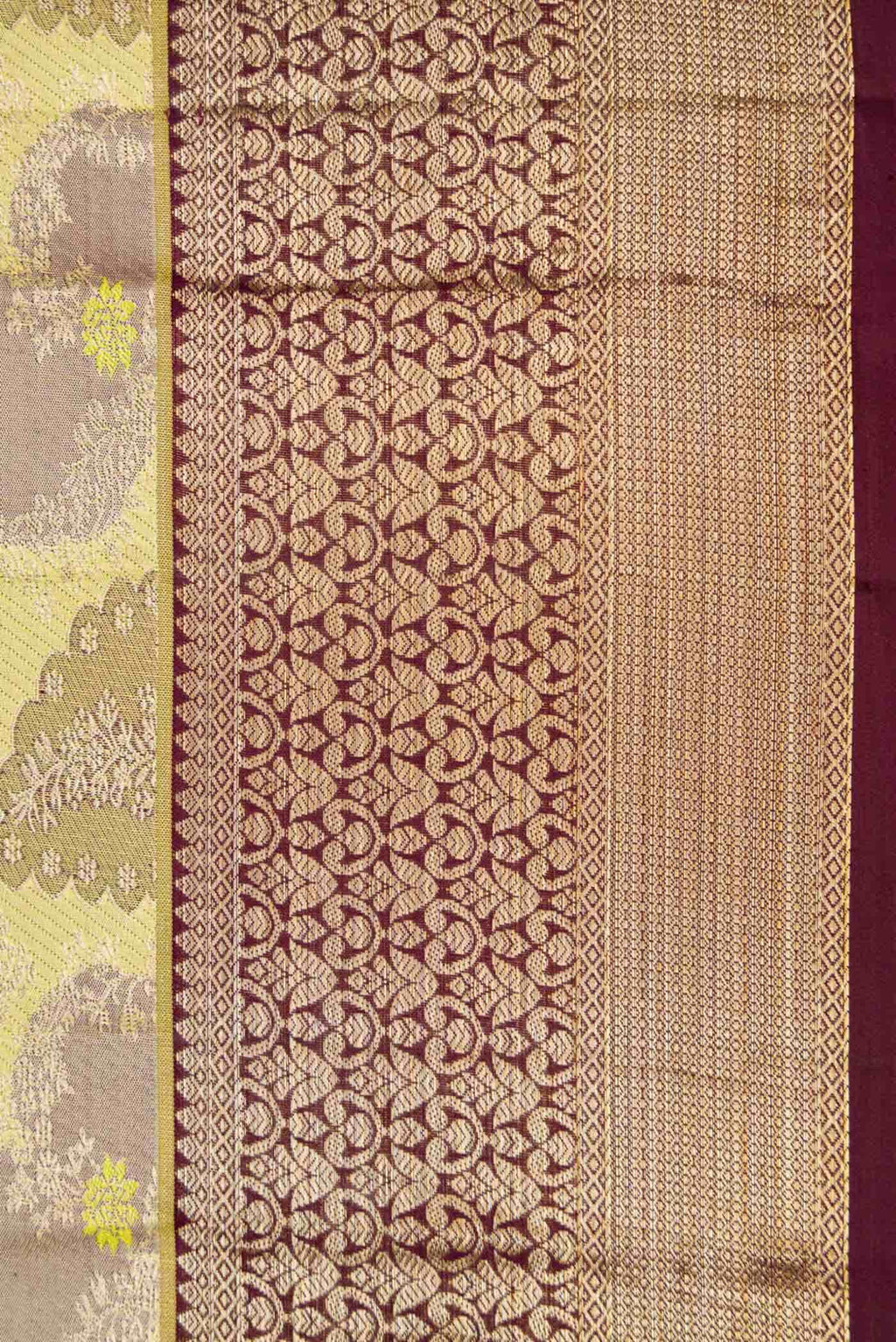 Lemon Yellow Dual Tone Kanchipuram Silk Saree