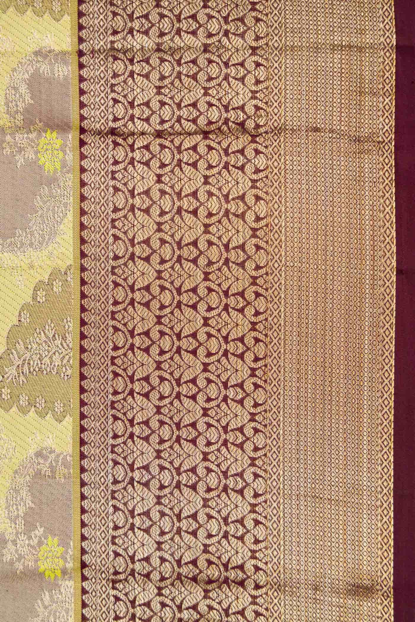 Lemon Yellow Dual Tone Kanchipuram Silk Saree