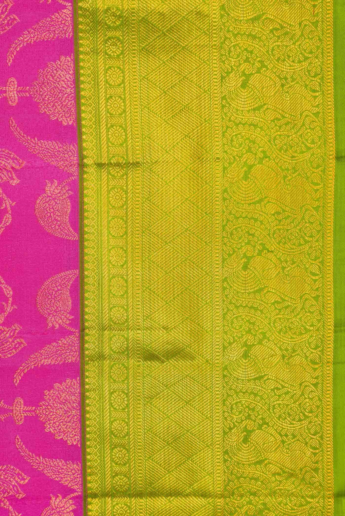 Pink Dual Tone Kanchipuram Silk Saree